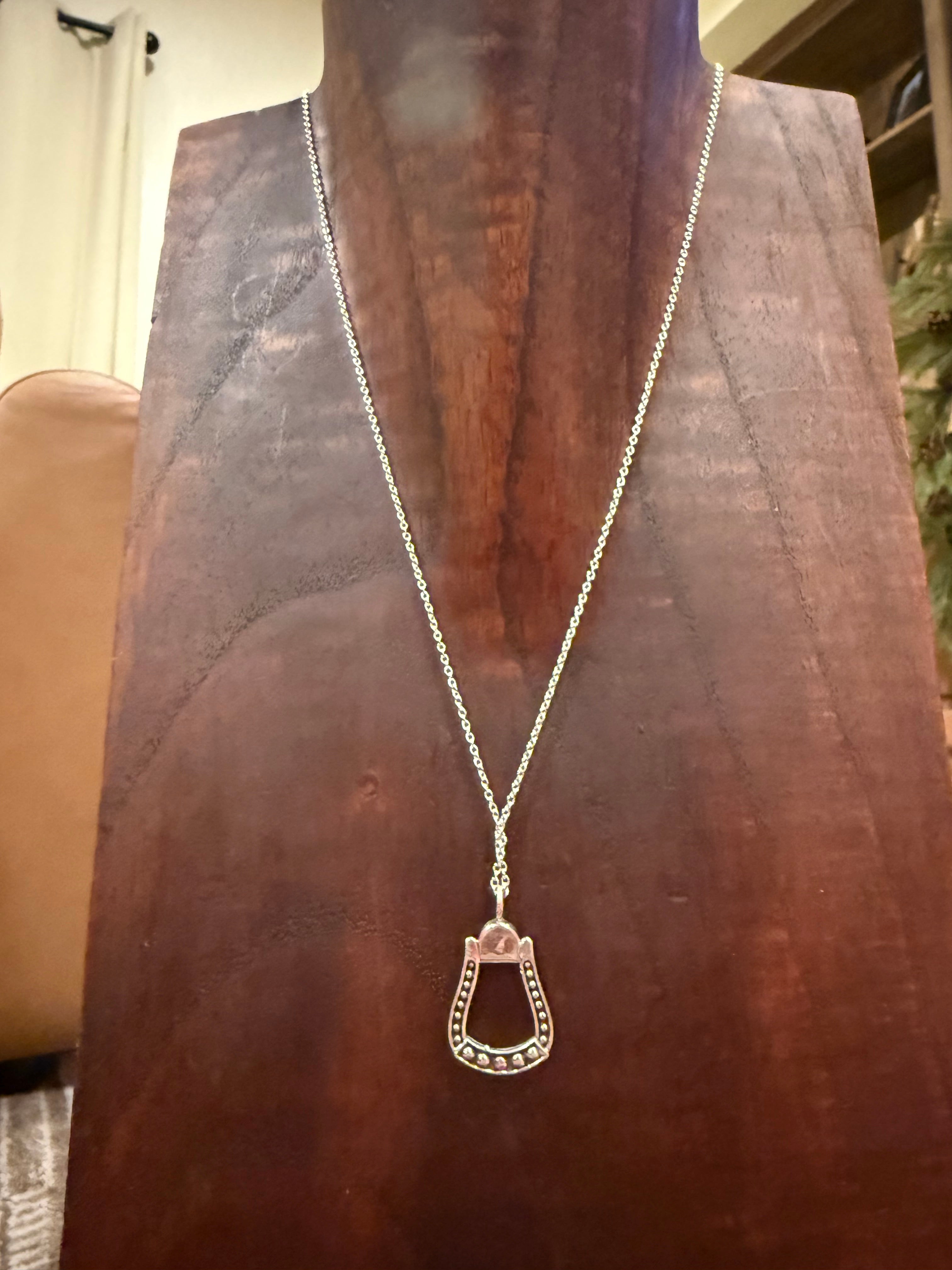 Sterling Silver Stirrup Necklace