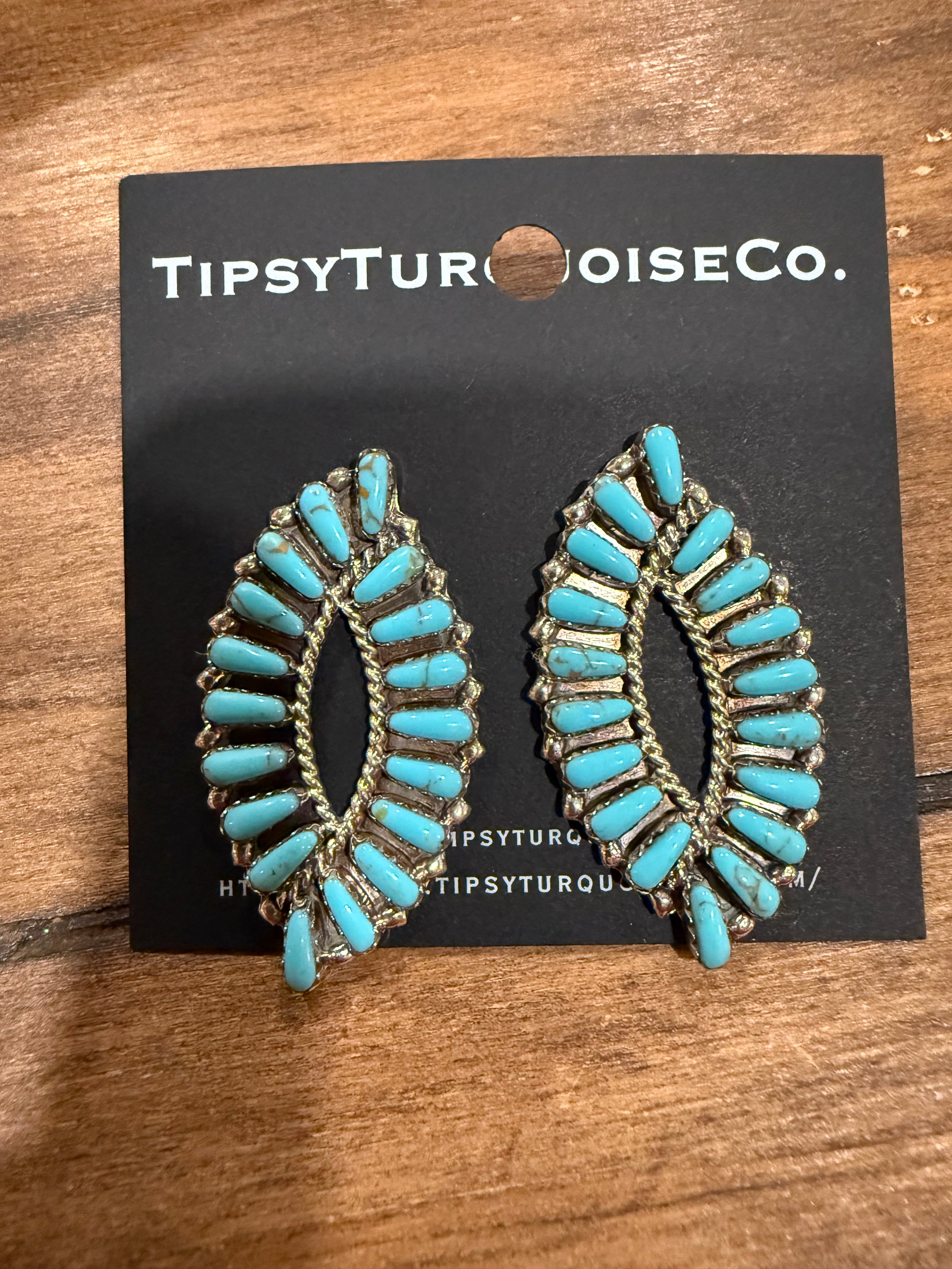 Kingman Zuni Leaf Earrings