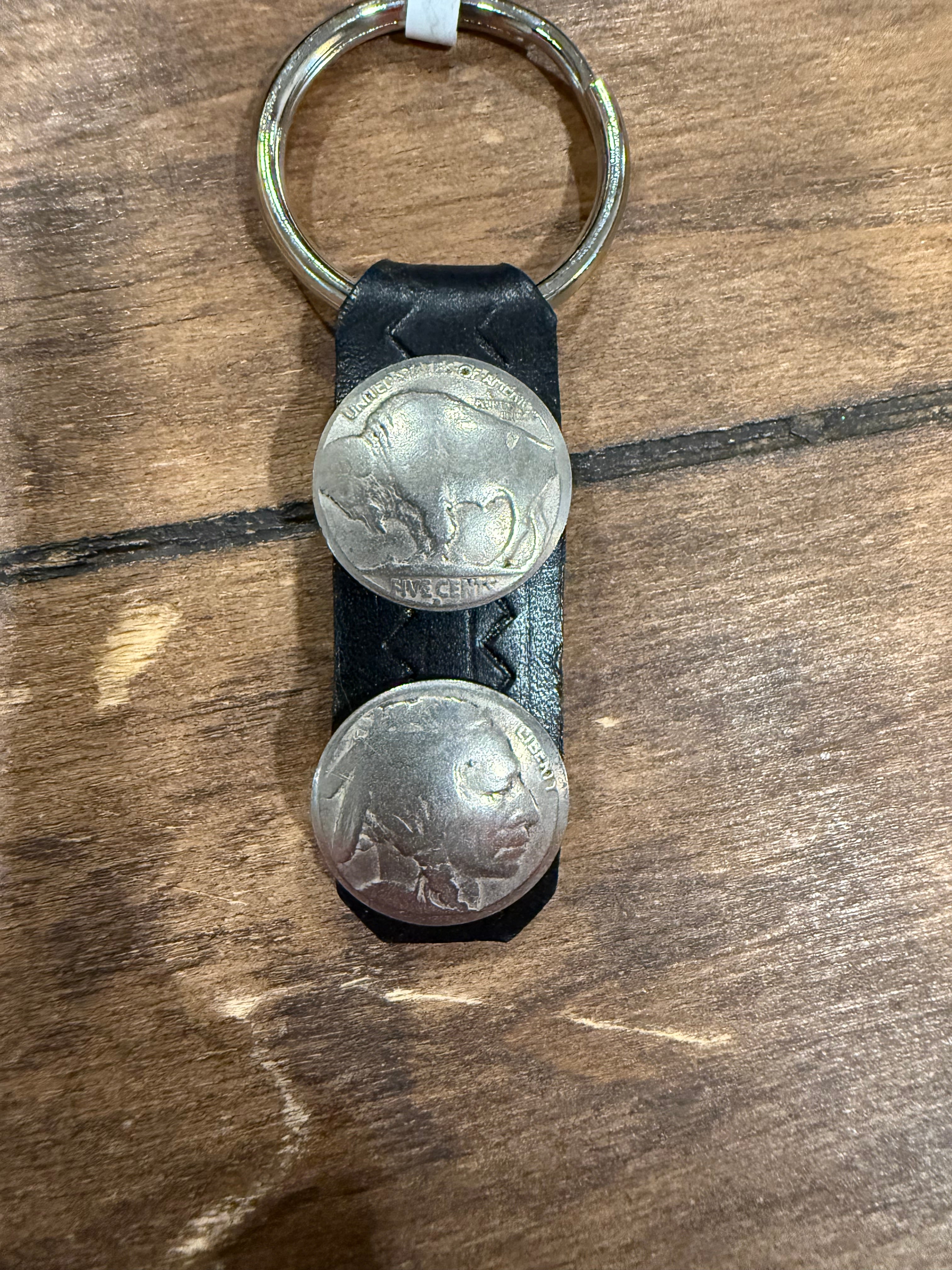 Leather Keychains w/ Silver Nickels