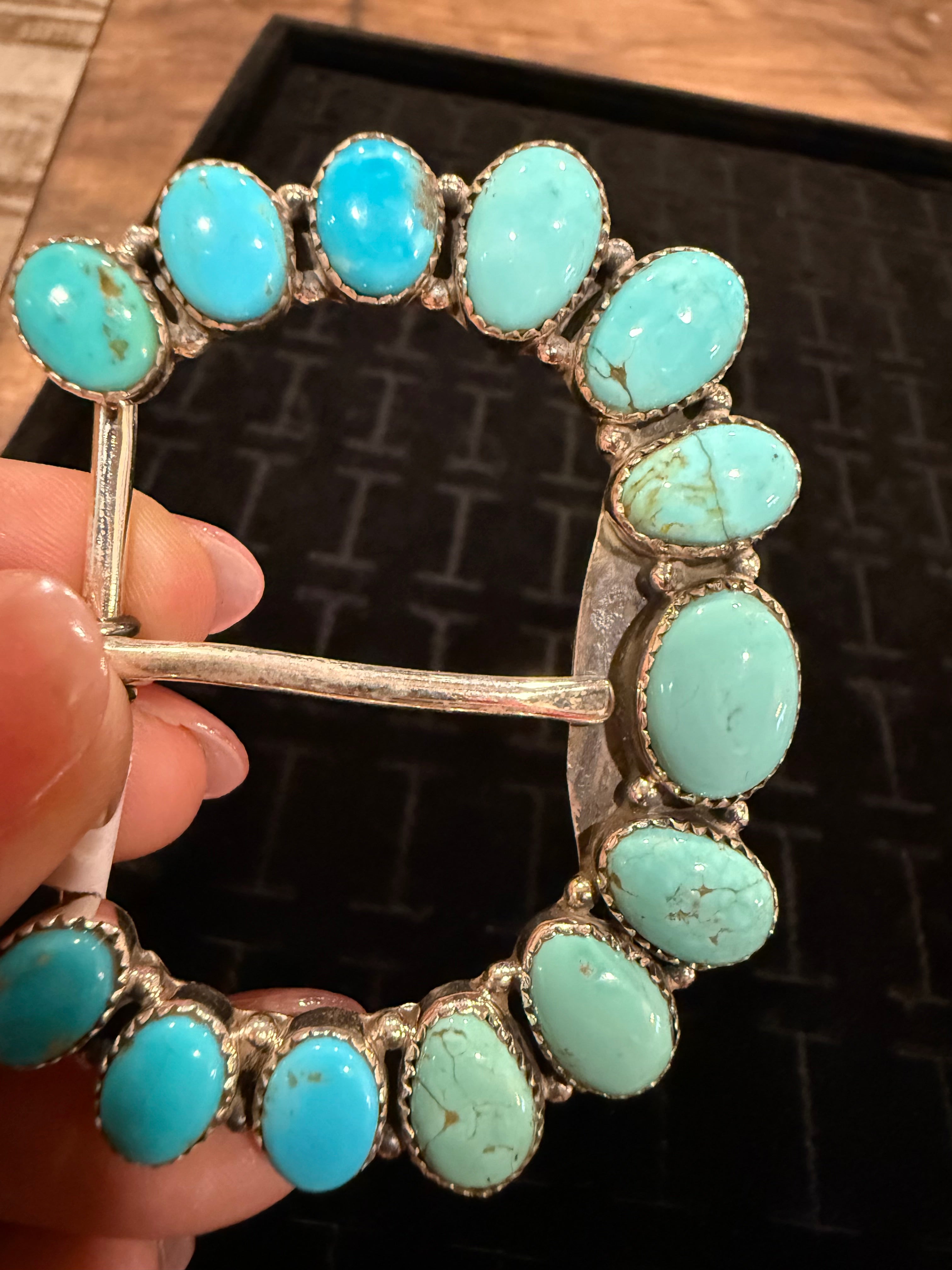 Round Turquoise Buckles