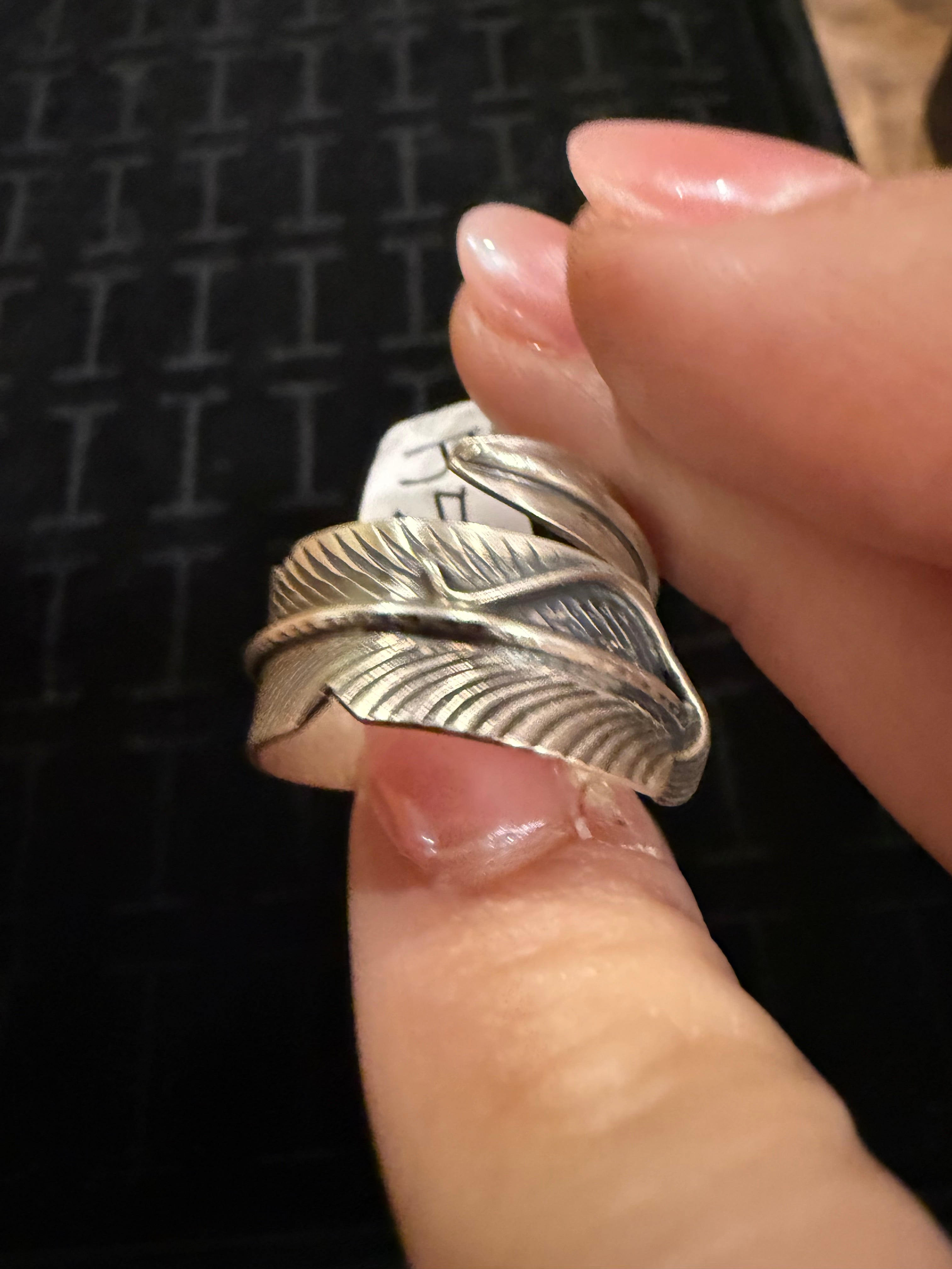 Sterling Silver Feather Ring w/ Turquoise stone