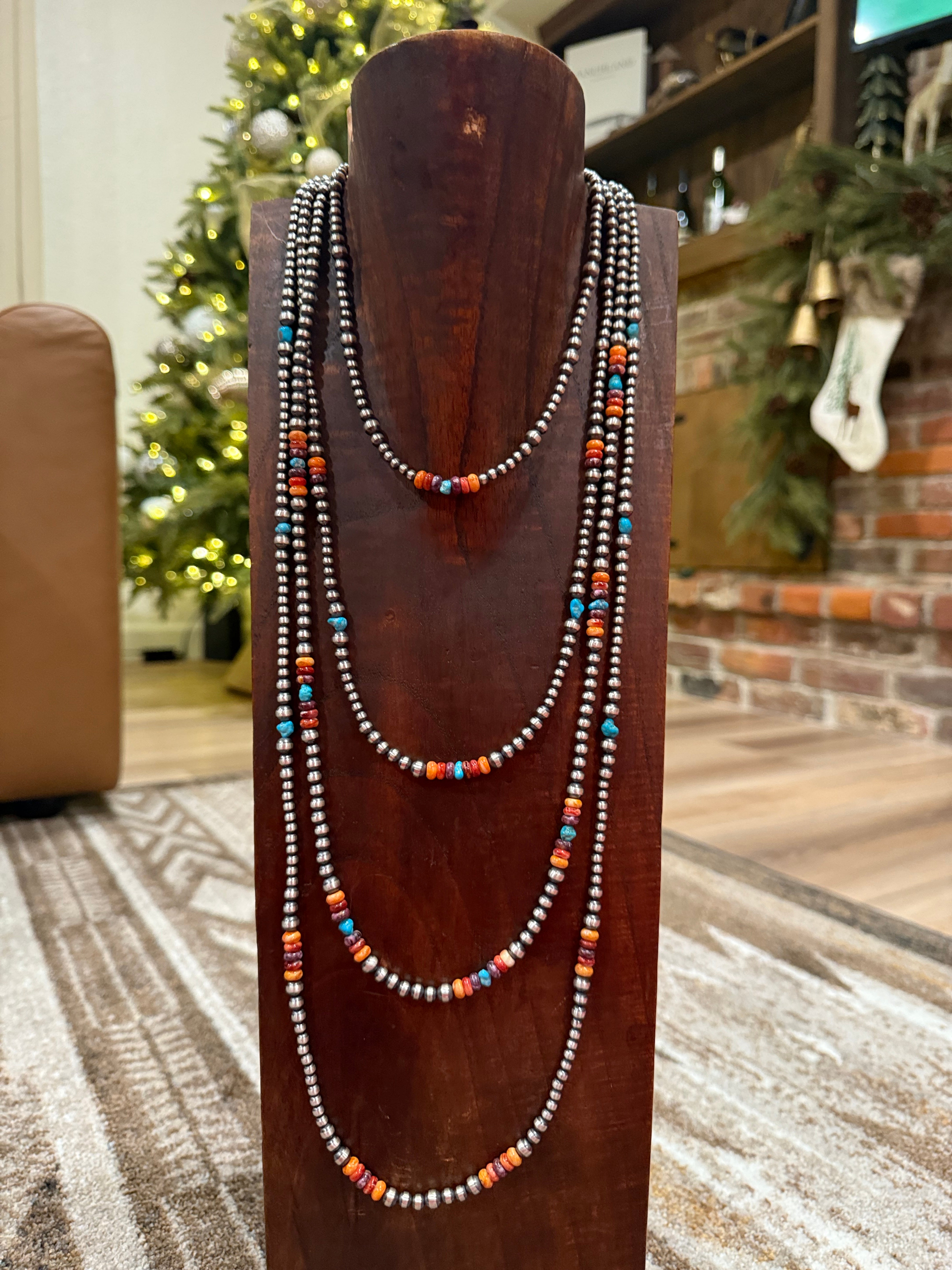 Variated Navajos with Turquoise and Coral Stones