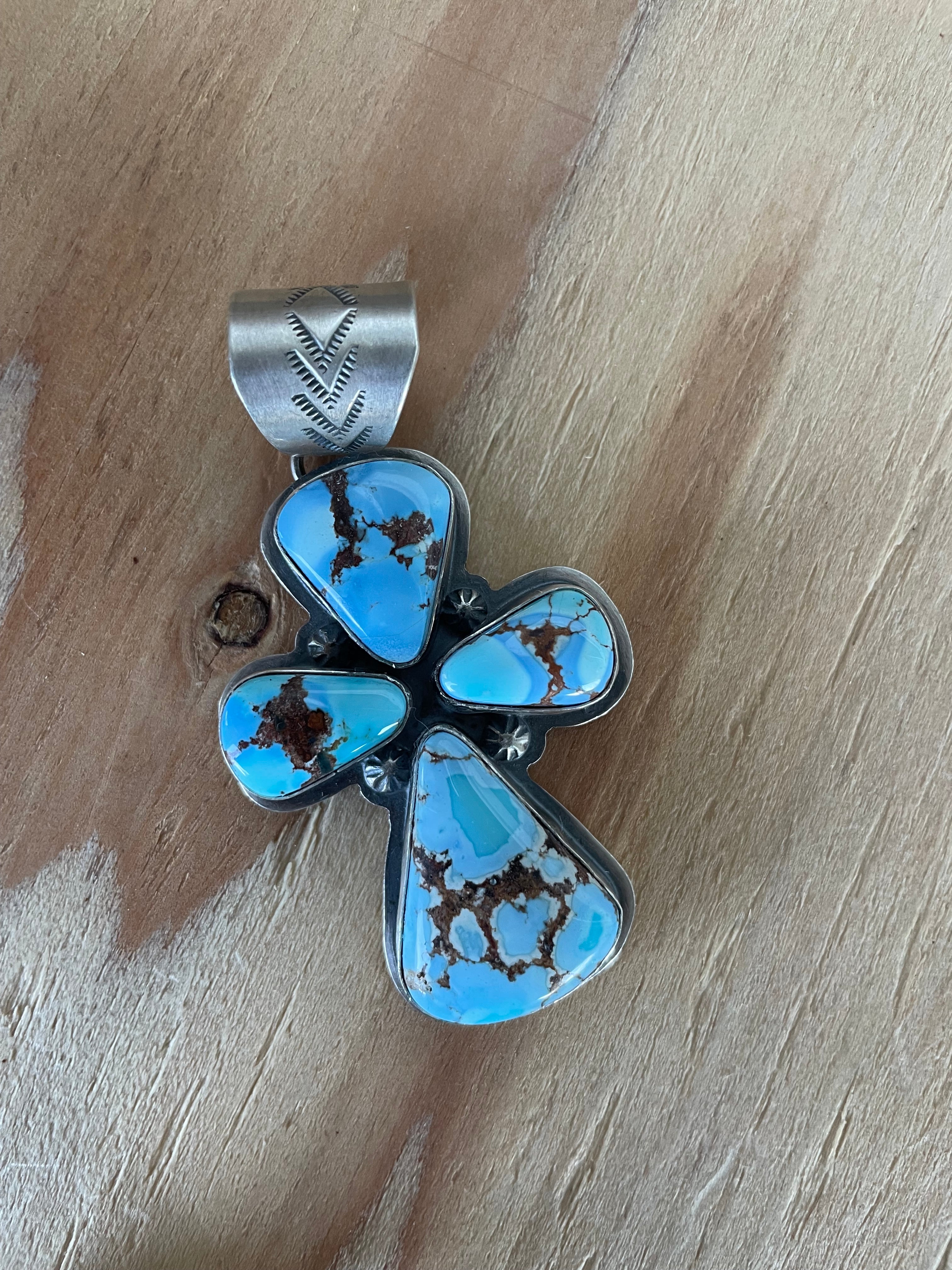Golden Hill 4 Stone Cross Pendant