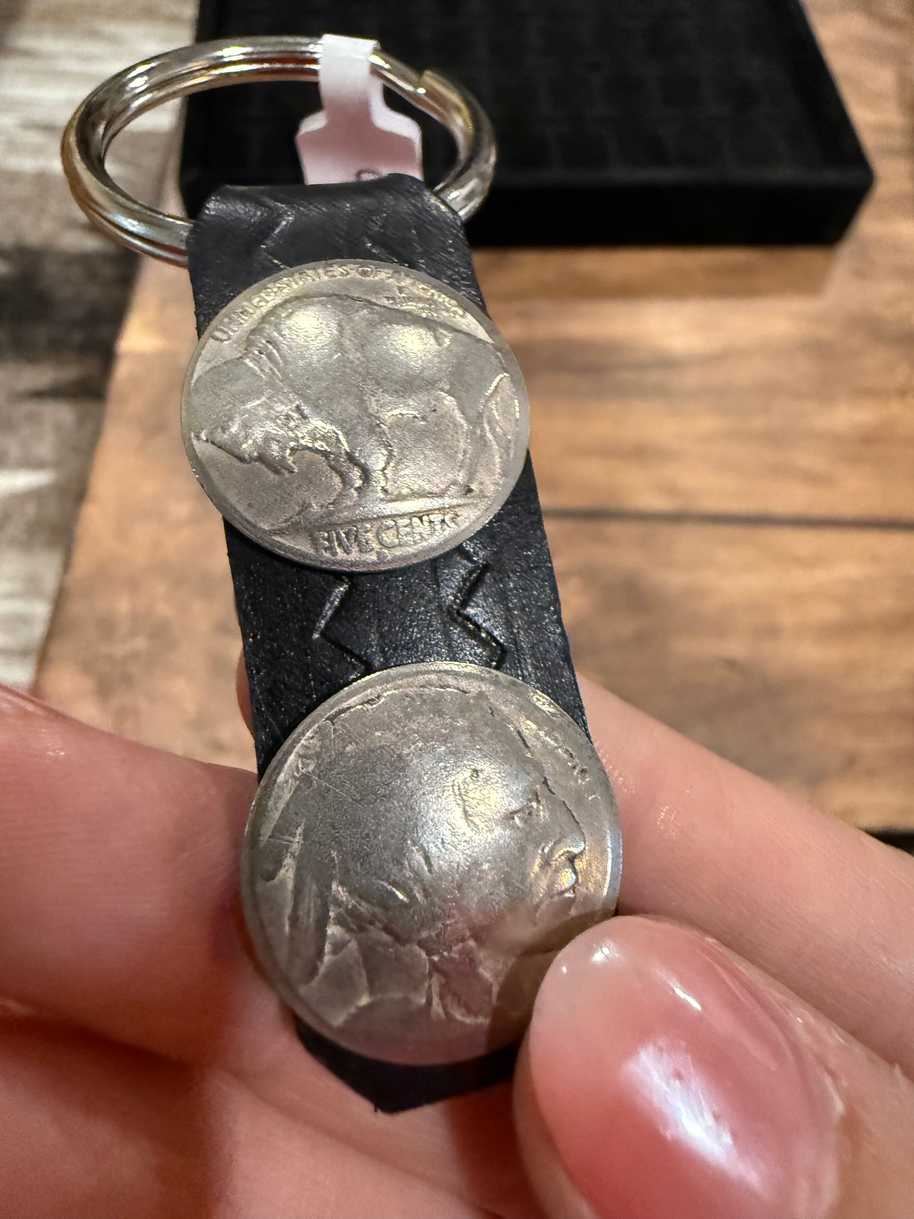 Leather Keychains w/ Silver Nickels