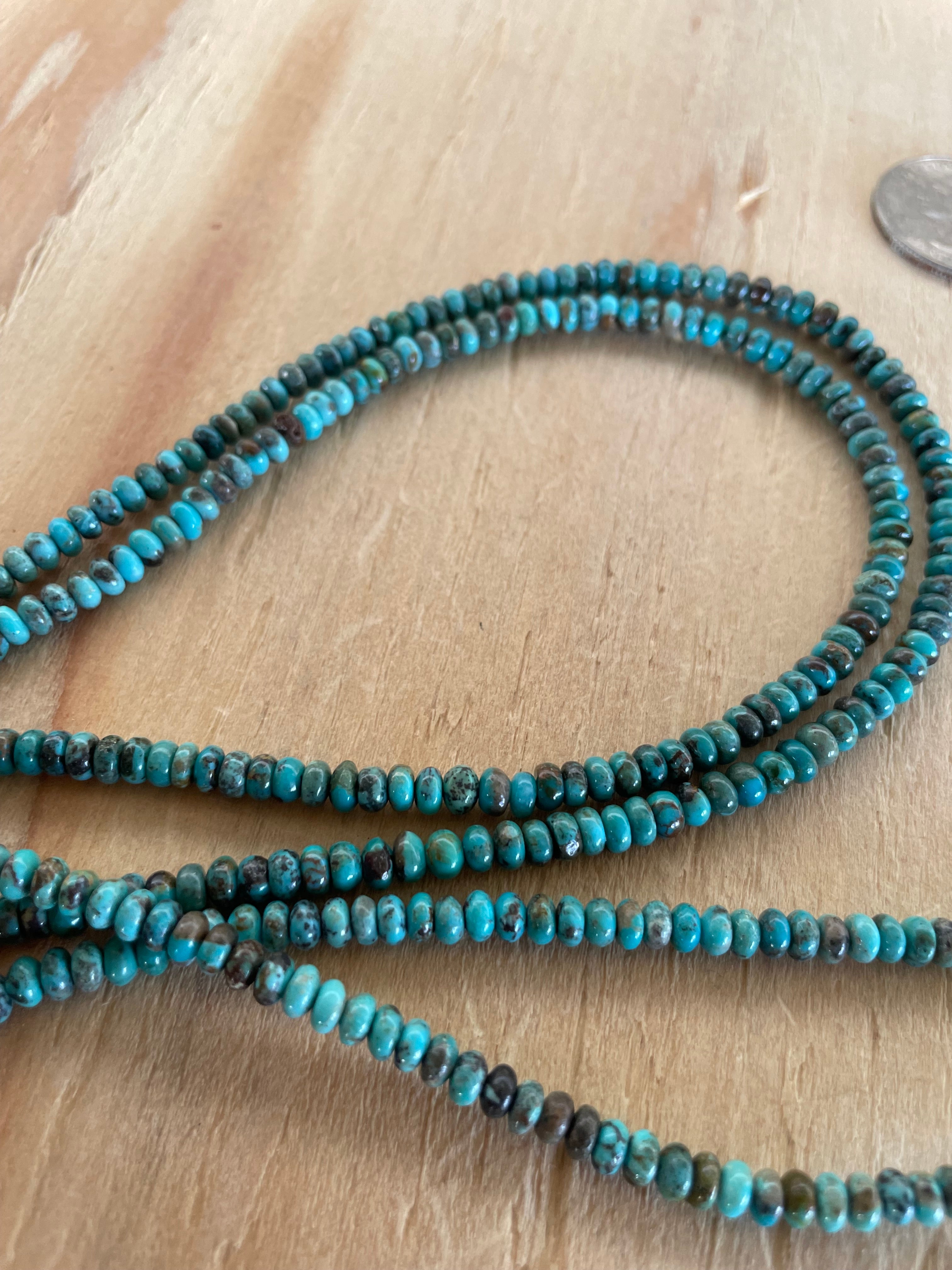 Dark Turquoise Rondelle Necklace