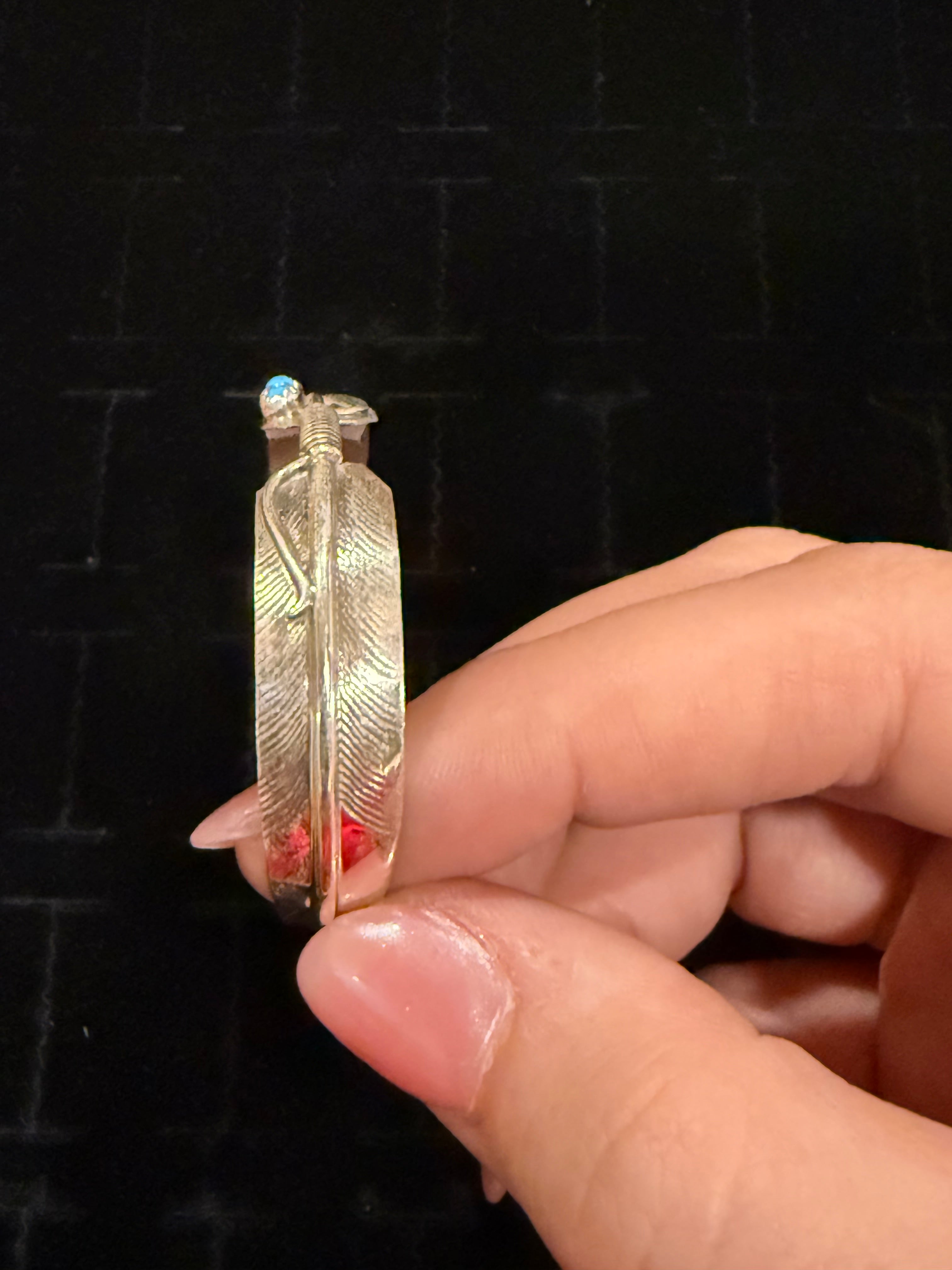 5 Turquoise Mini Stone Feather Cuff
