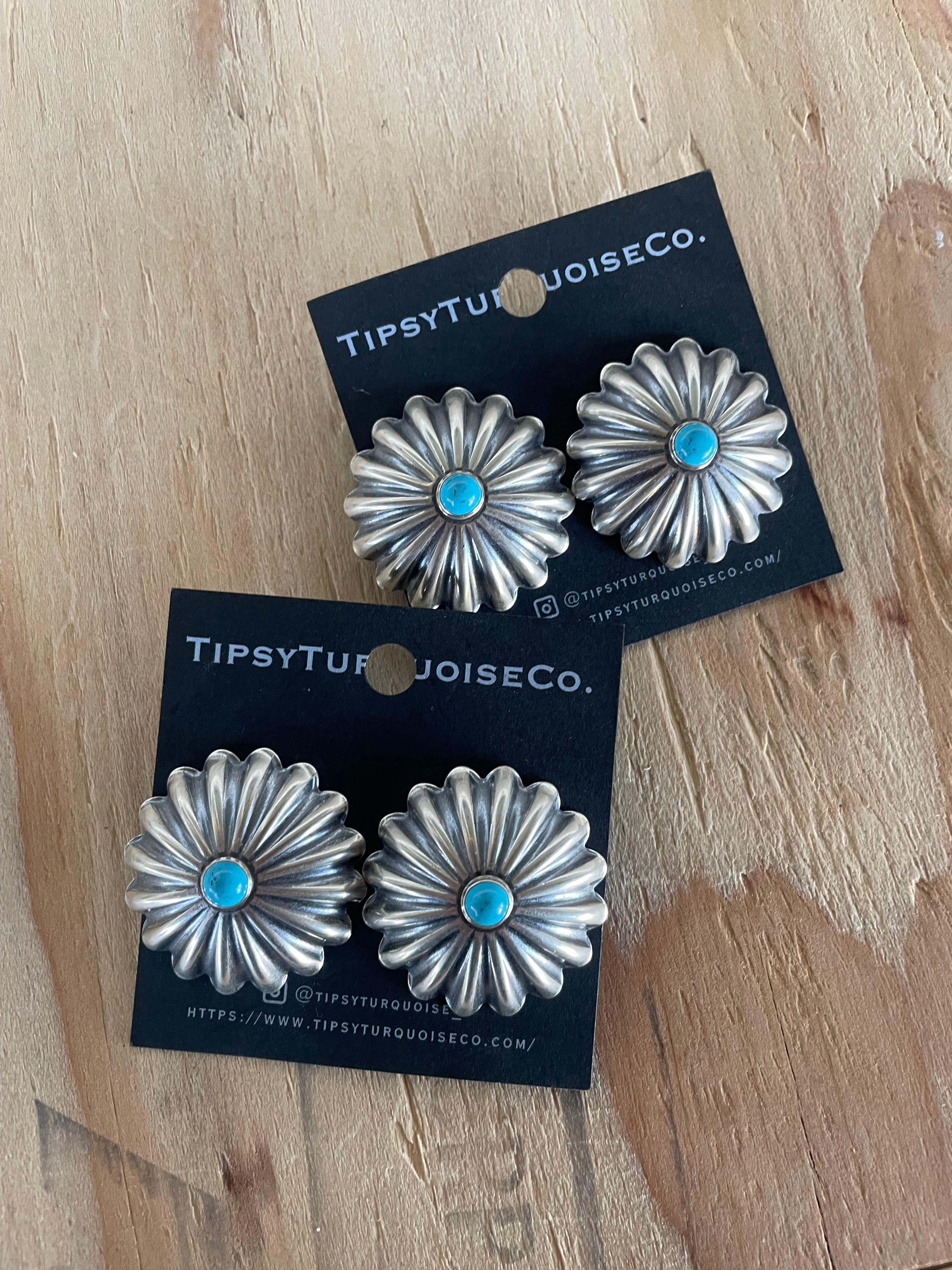 Large Turquoise Conch Earrings