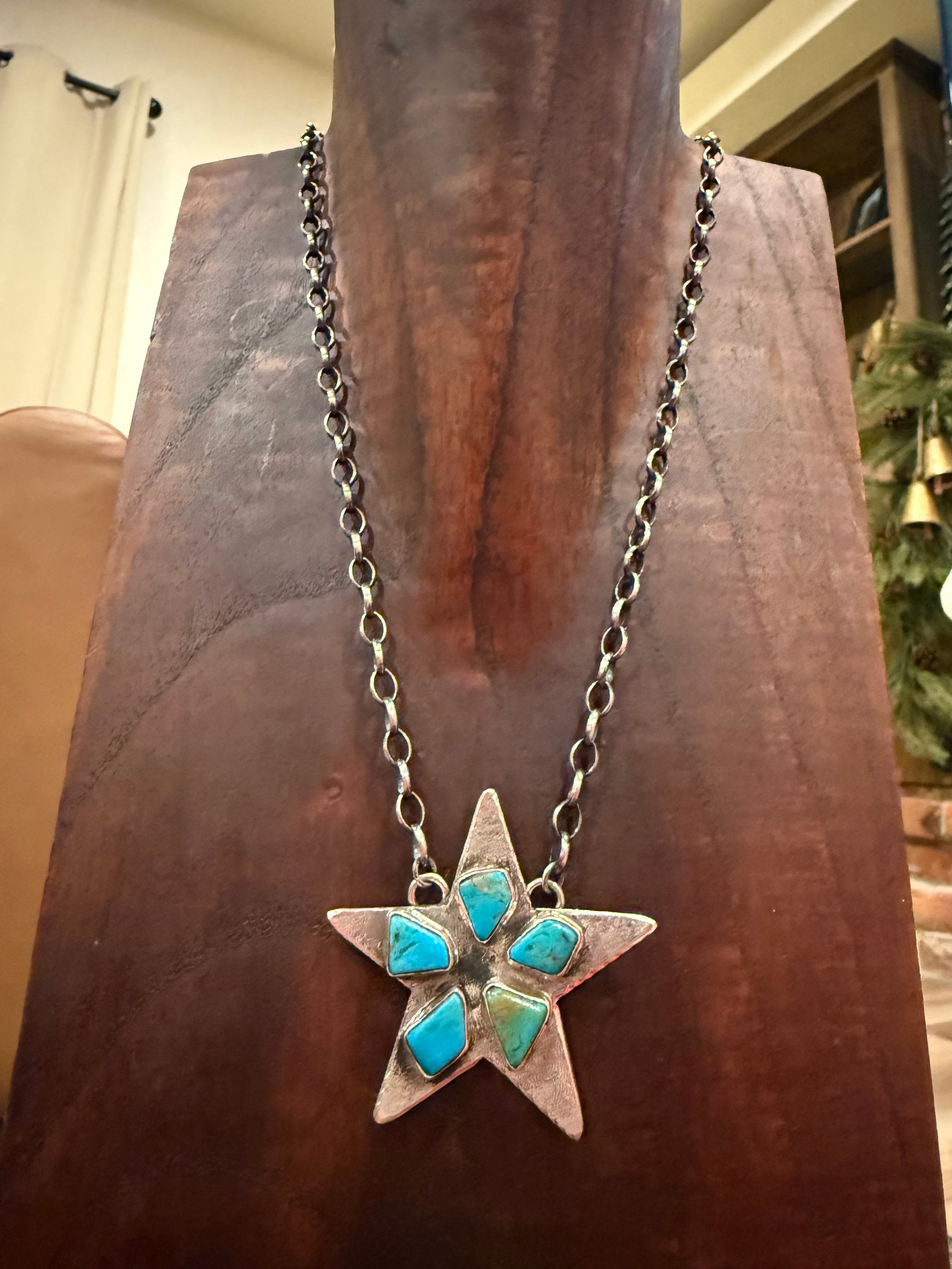 Kingman Turquoise Star Necklace