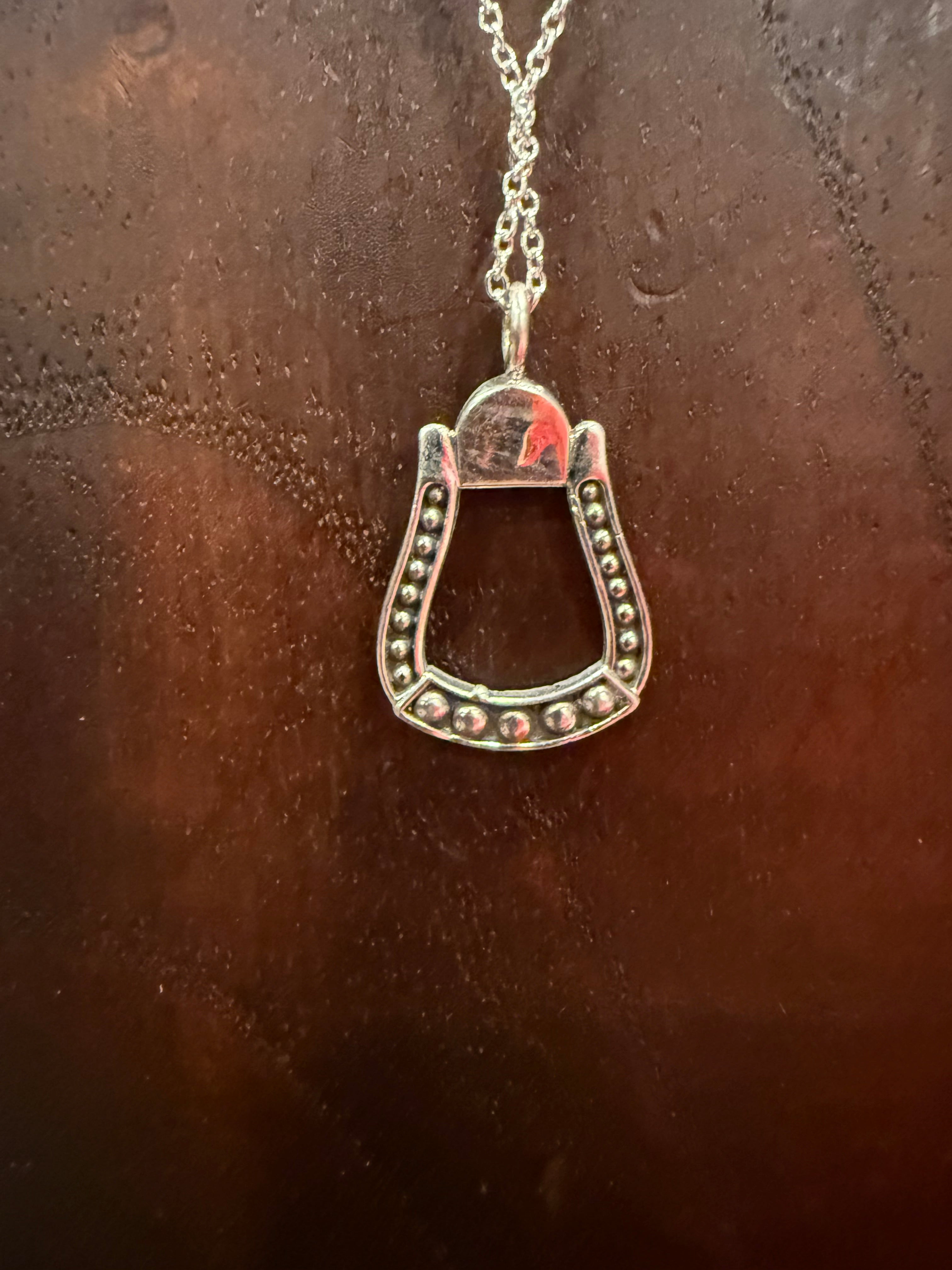 Sterling Silver Stirrup Necklace