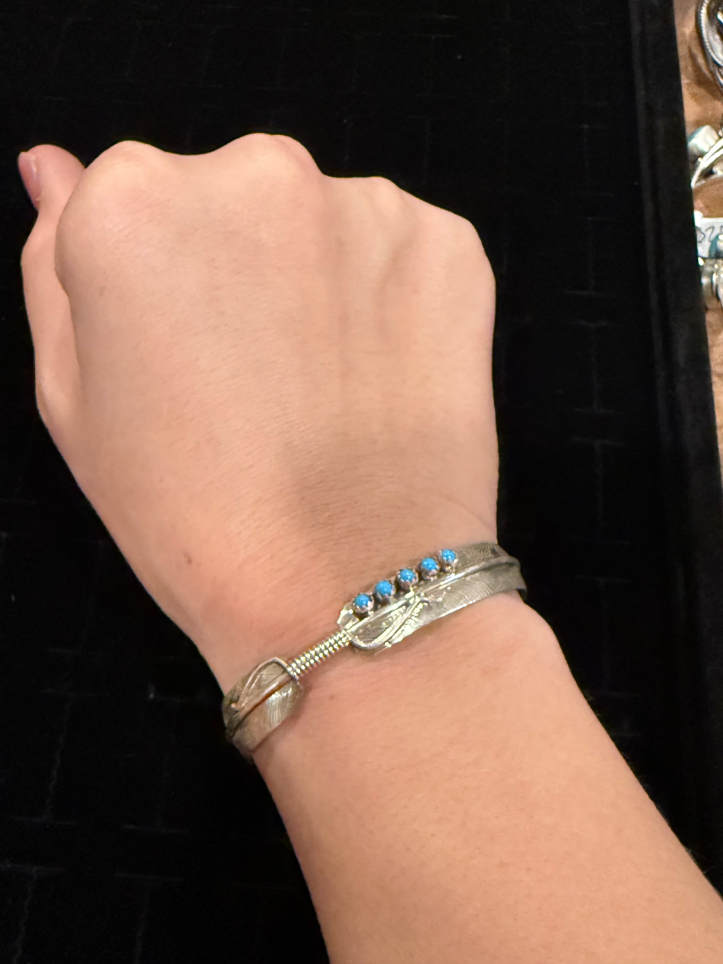 5 Turquoise Mini Stone Feather Cuff