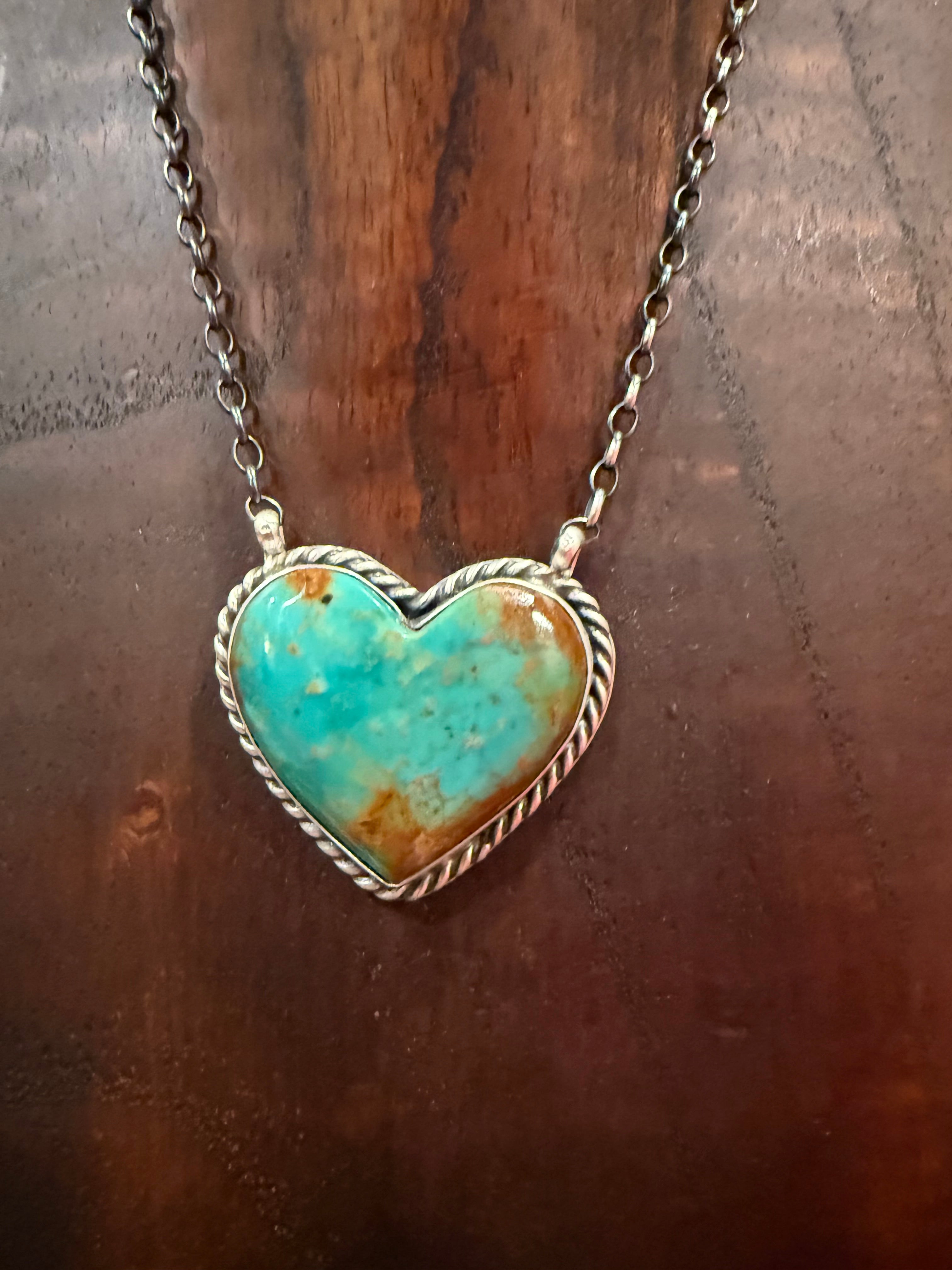 Kingman Turquoise Heart Necklace