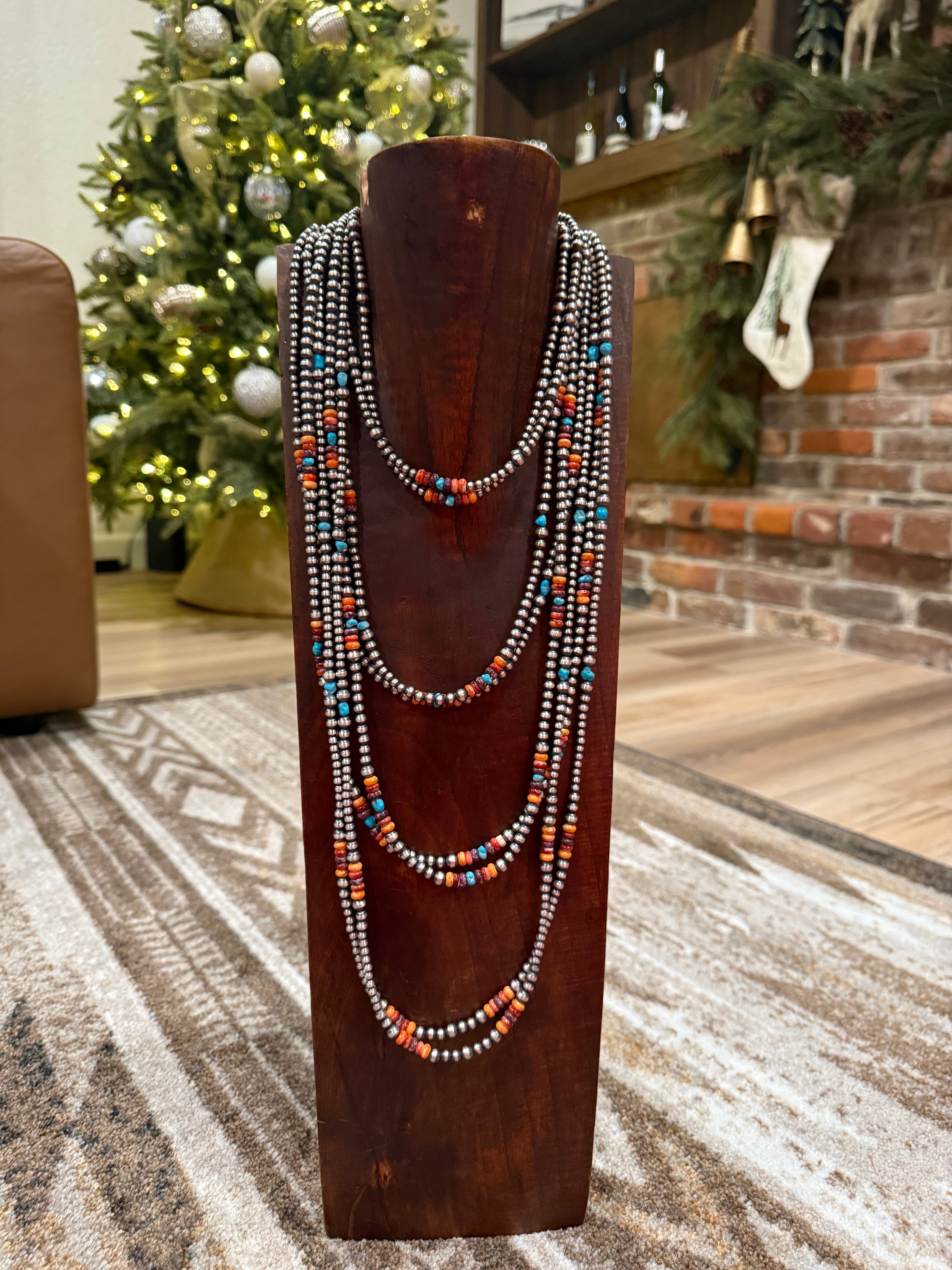 Variated Navajos with Turquoise and Coral Stones