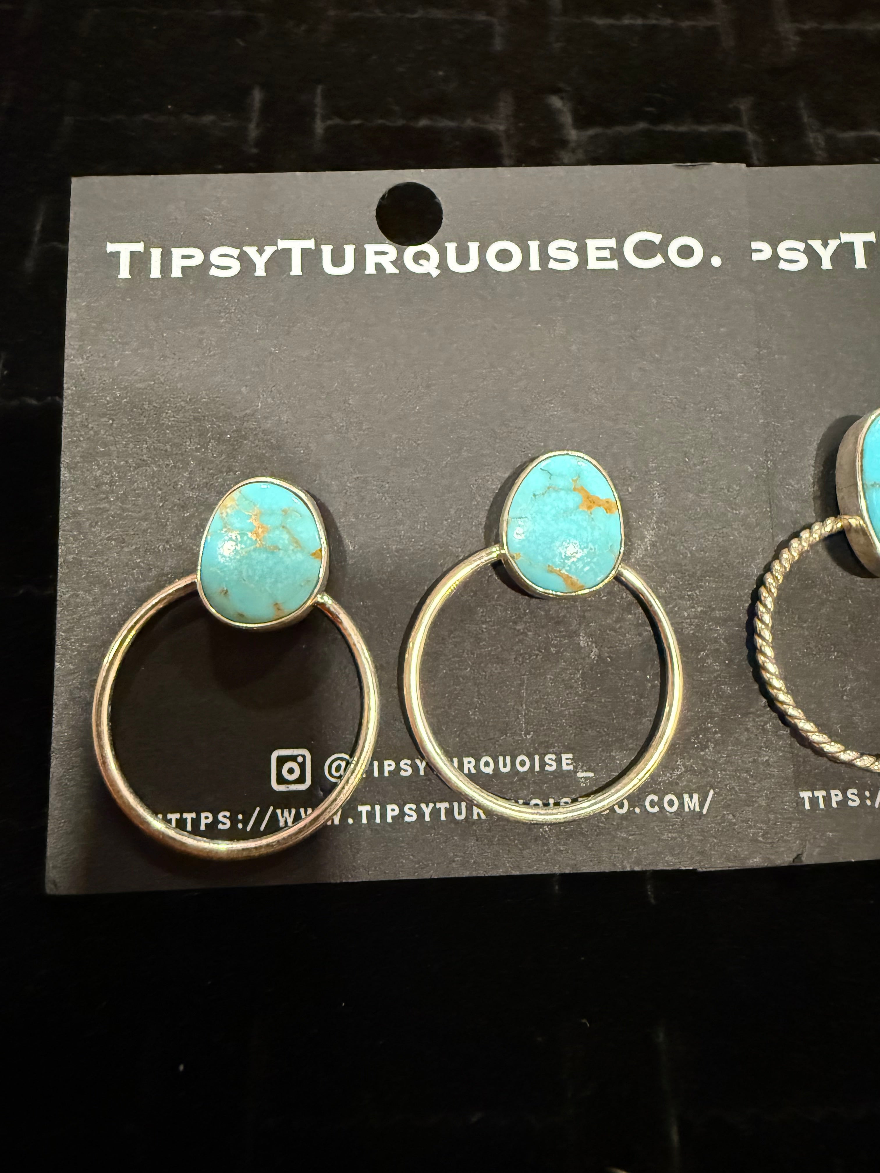 Kingman Stud with Sterling Silver Hoops