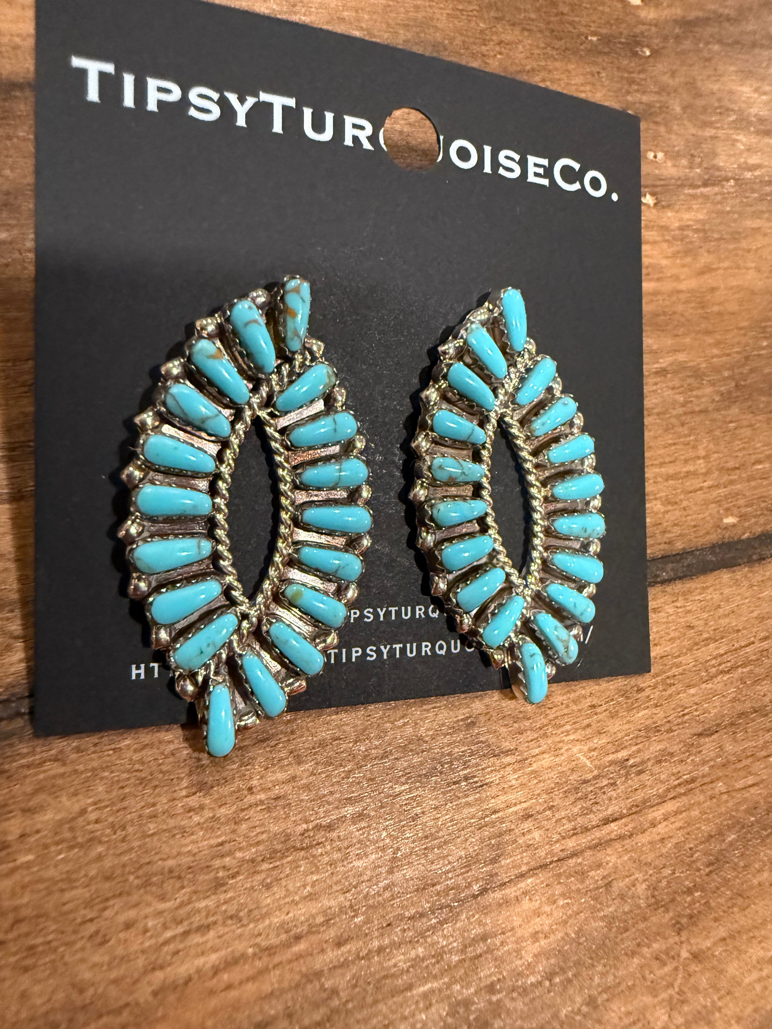Kingman Zuni Leaf Earrings