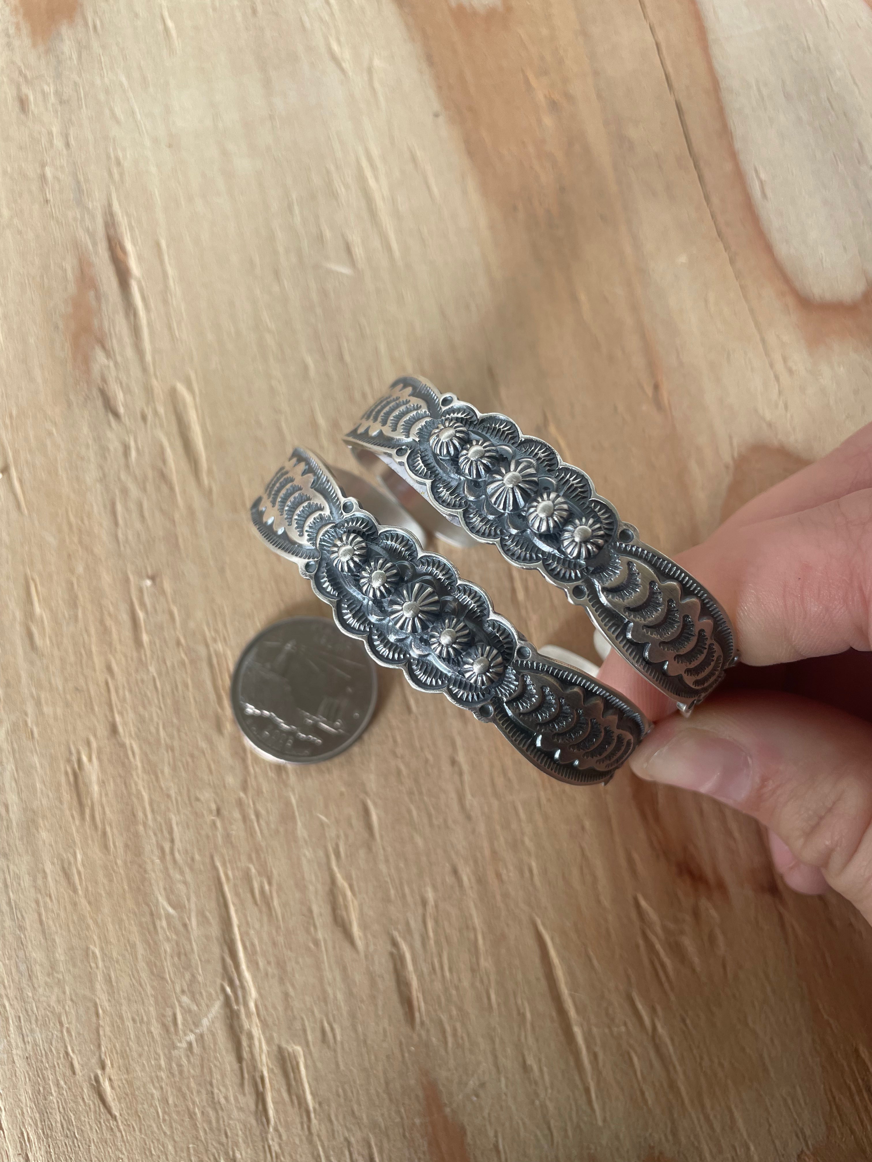 Starburst Design Sterling Silver Cuff
