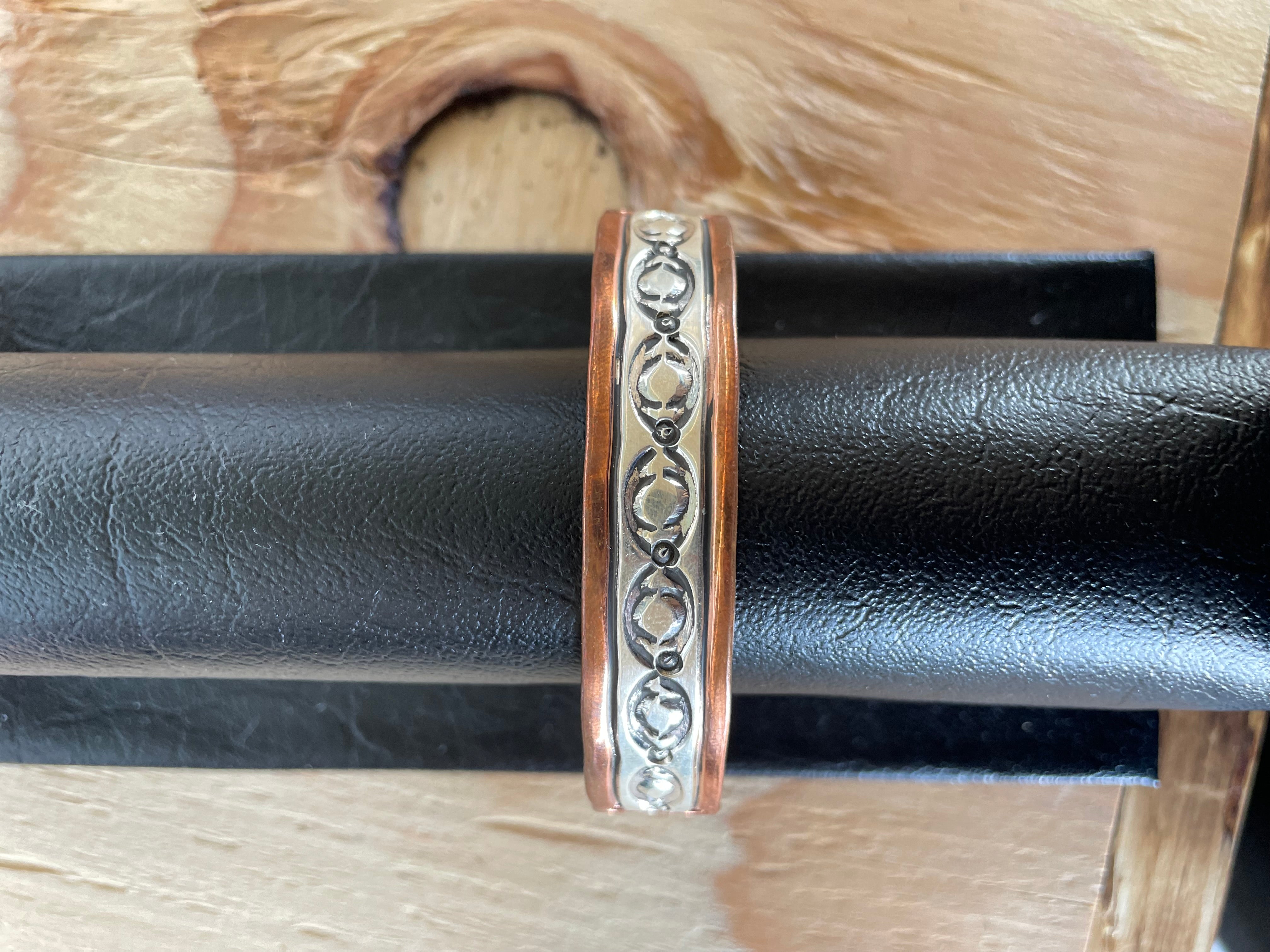 Stamped Silver Plated Copper Cuffs