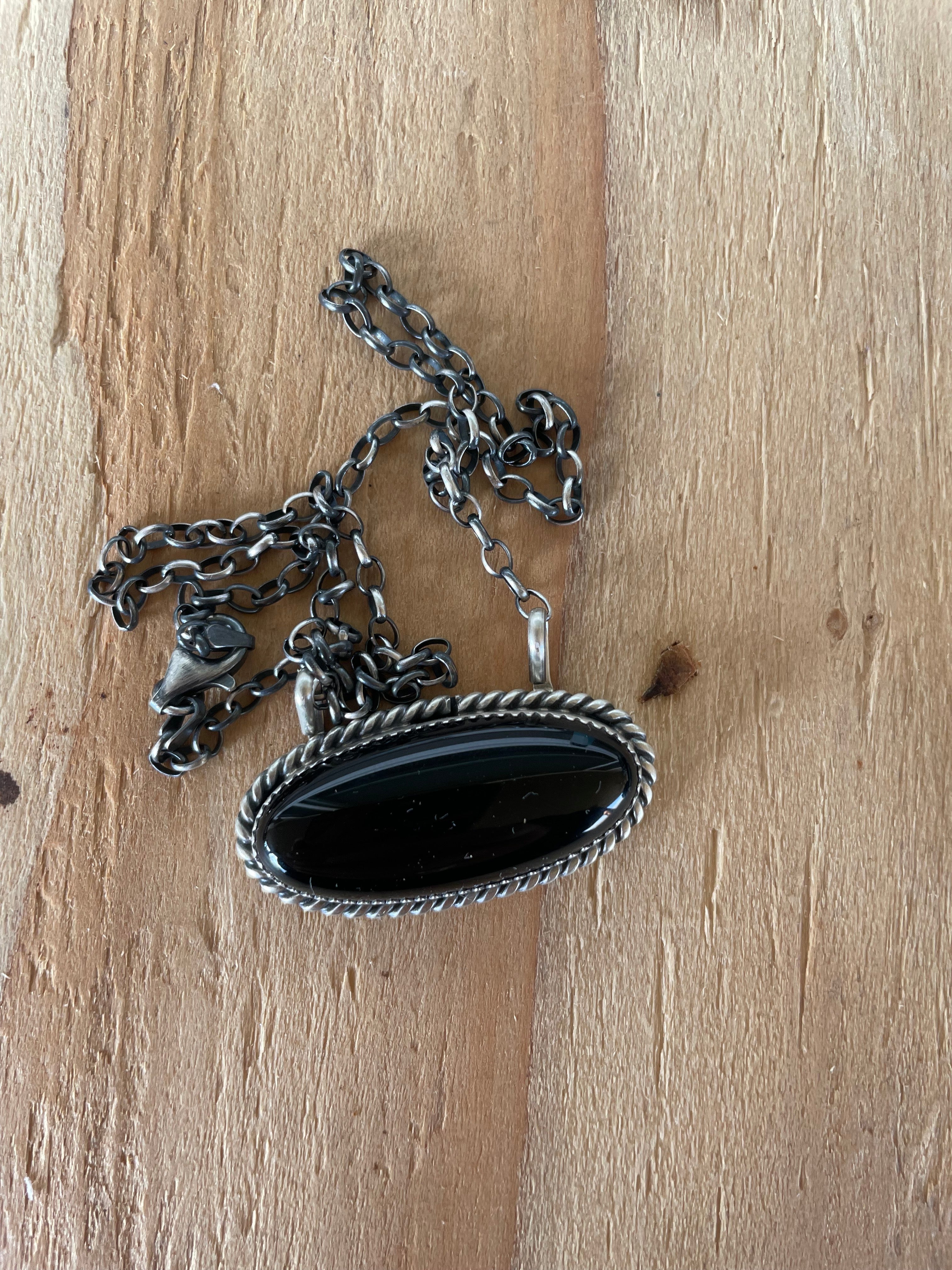Black Onyx Oval Necklace