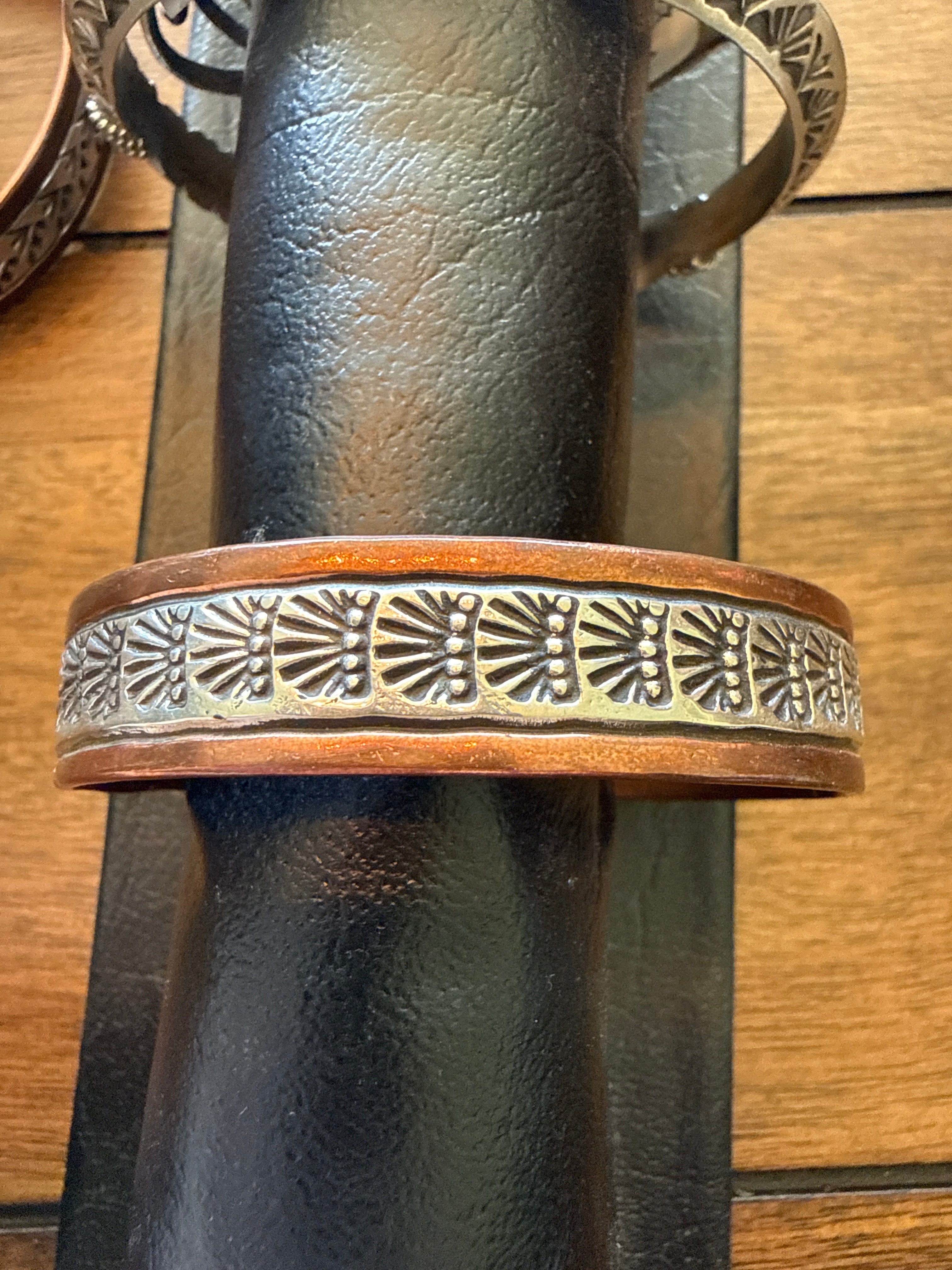 Stamped Silver Plated Copper Cuffs