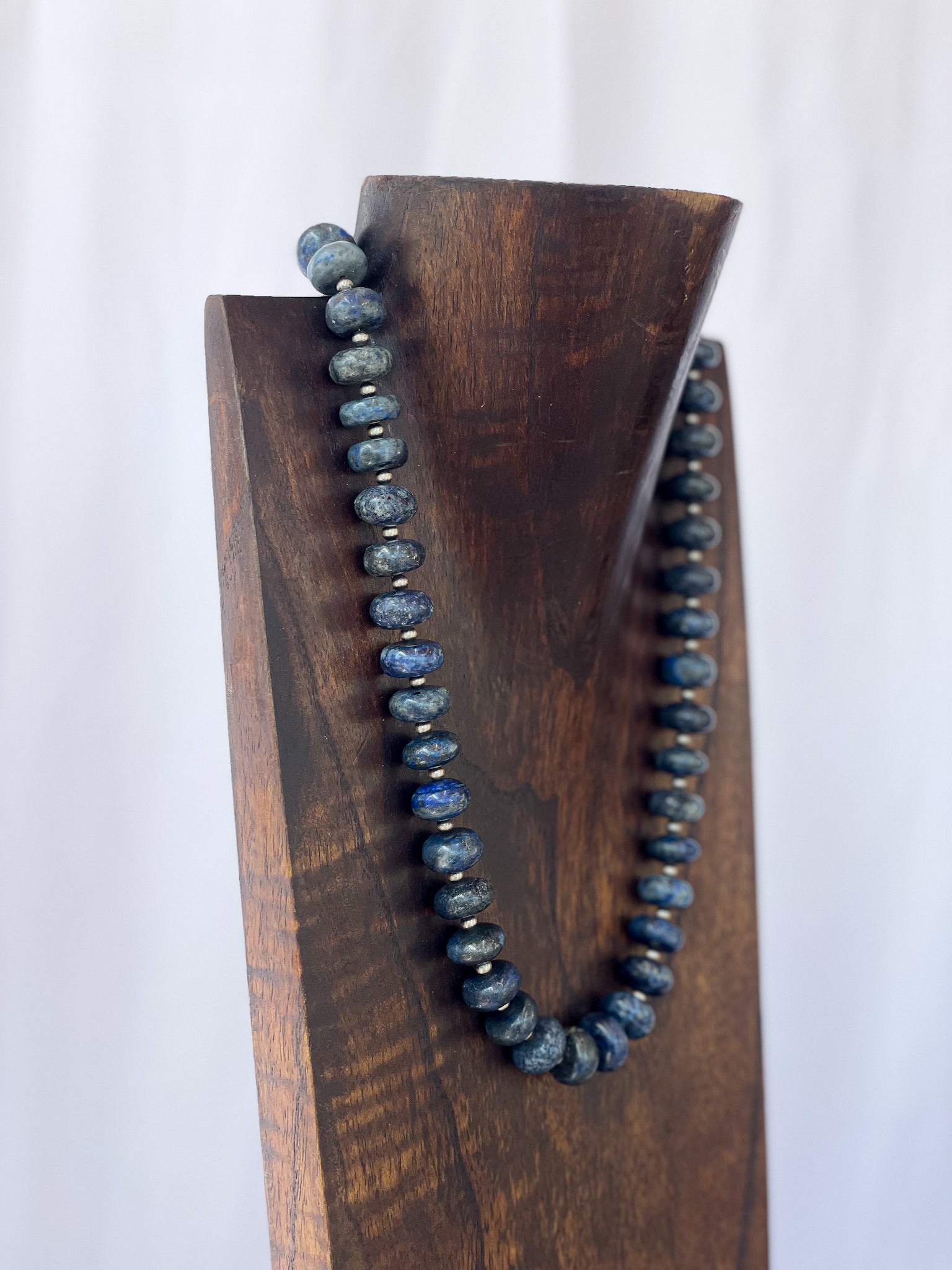 Lapis & 4mm Navajo Pearls Necklace