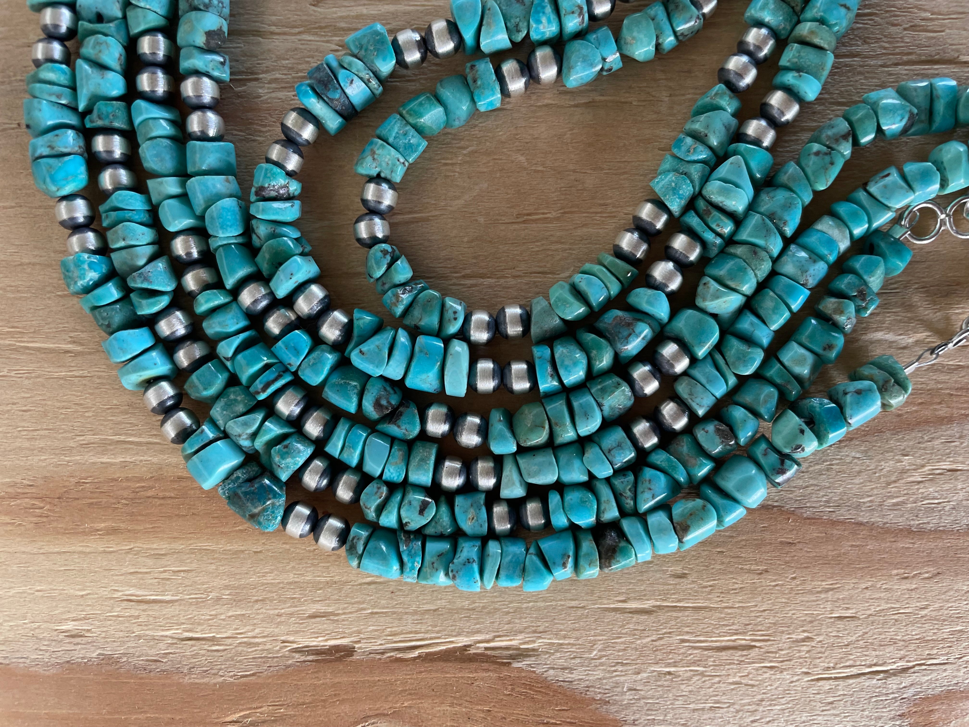 Light Turquoise Stone Necklace w/ Navajos