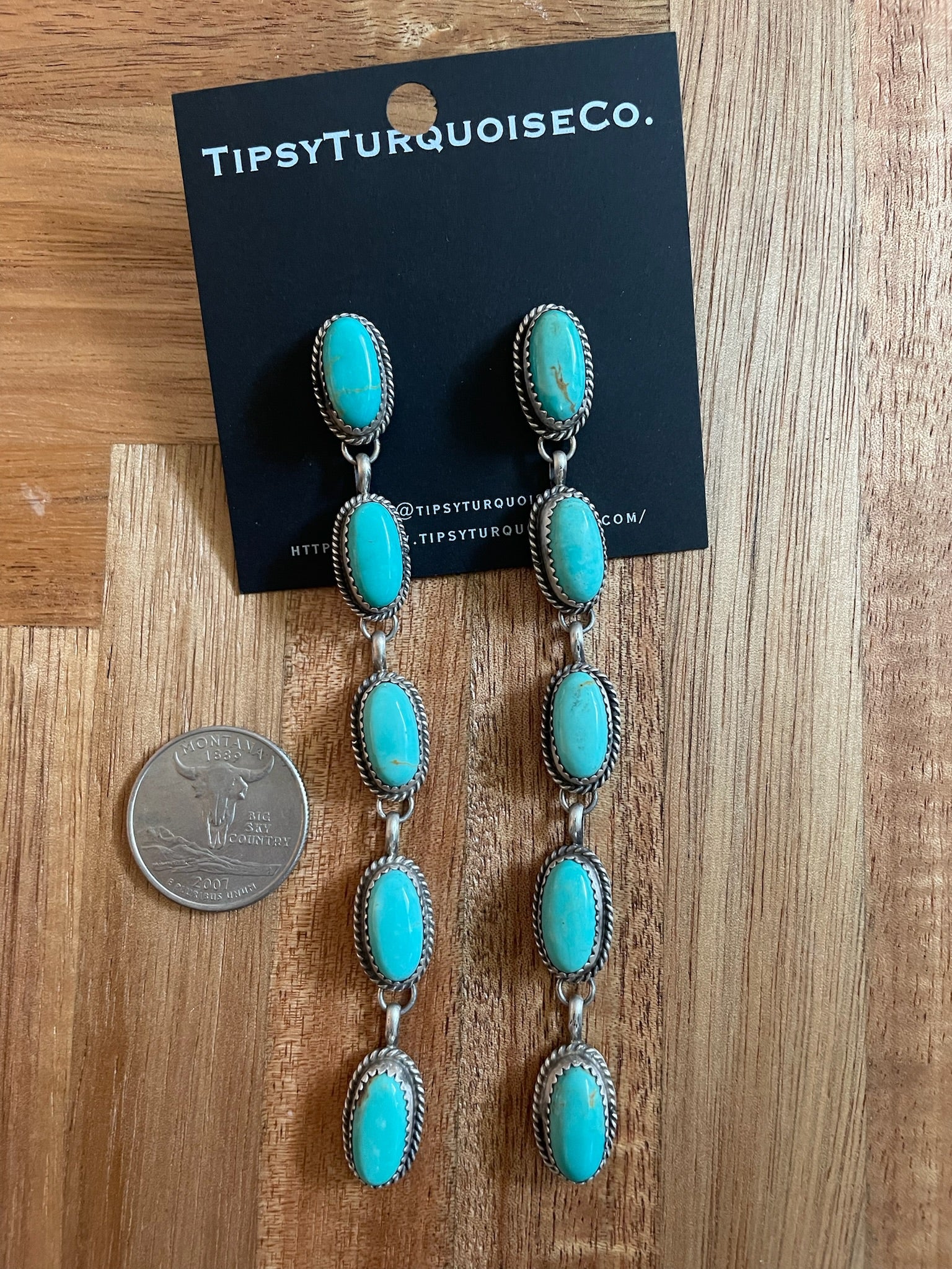 Kingman 5 Stone Drop Earrings