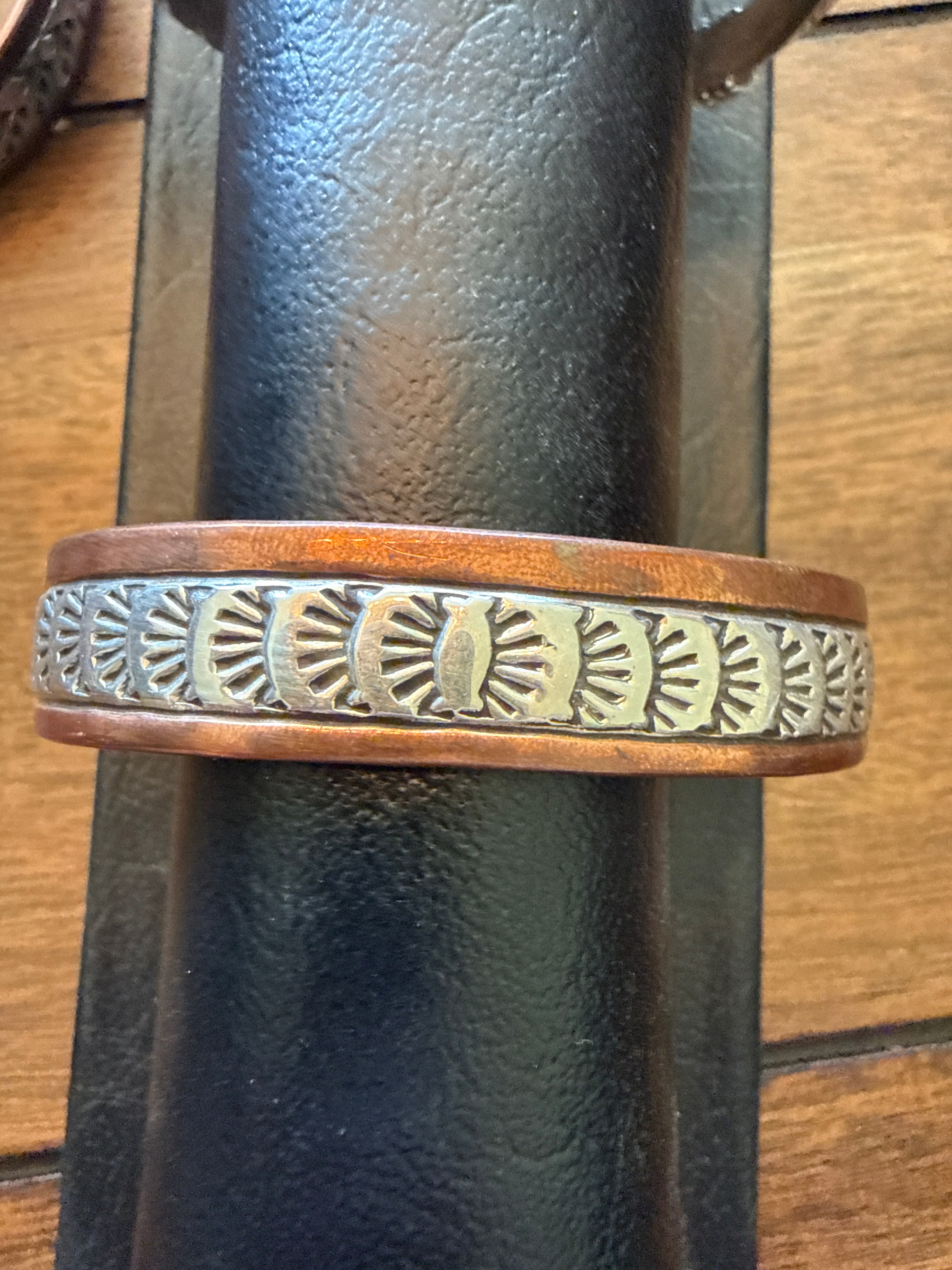 Stamped Silver Plated Copper Cuffs