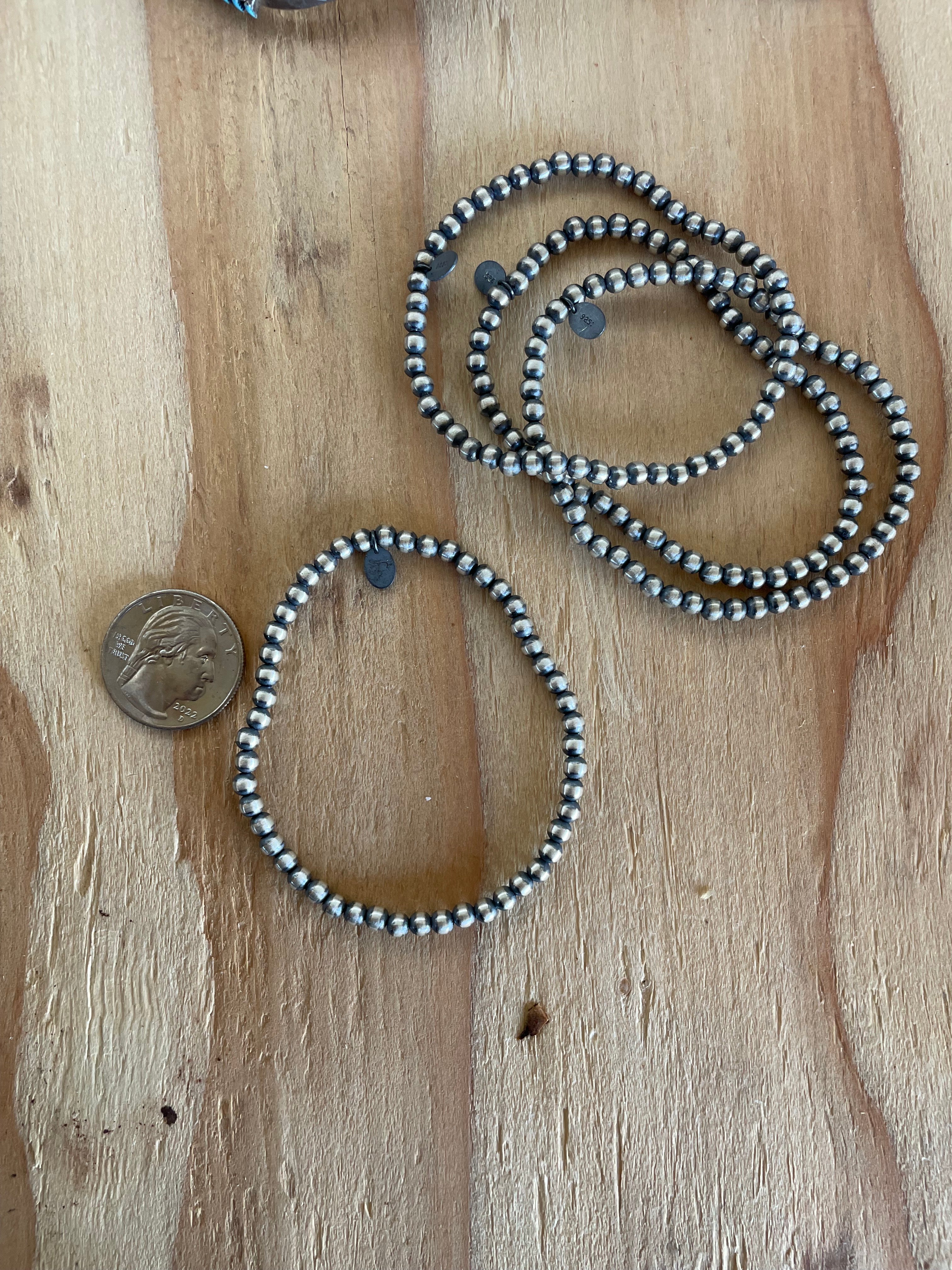 4mm Navajo Pearl Stretchy Bracelet