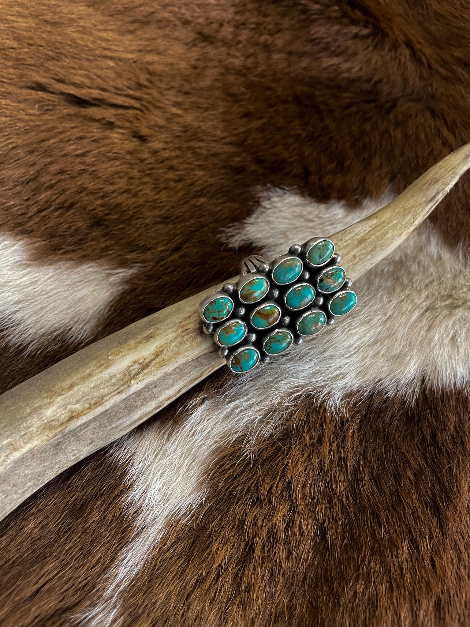 12 Stone Turquoise Ring