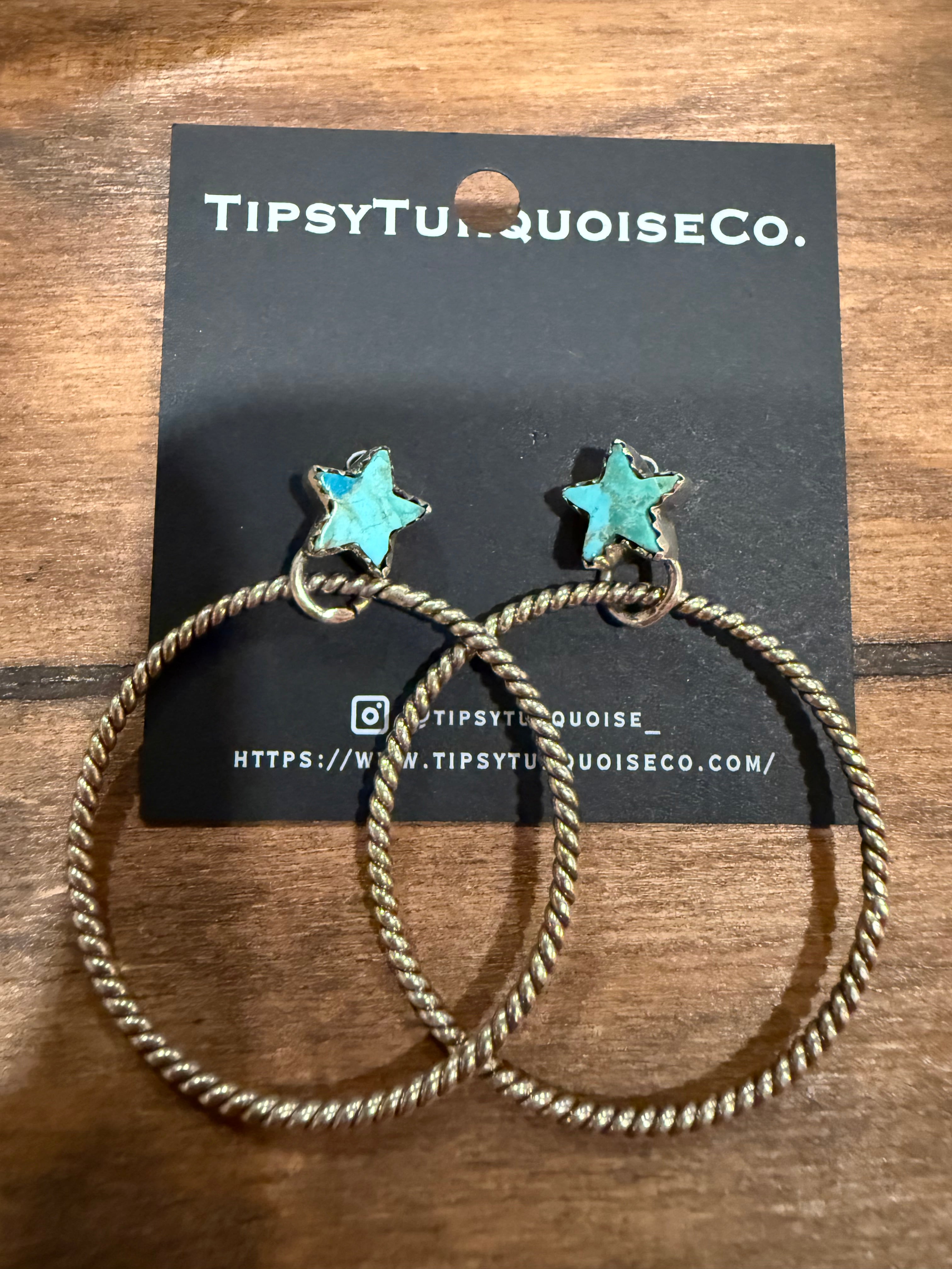 Kingman Star with Rope Hoop Earrings