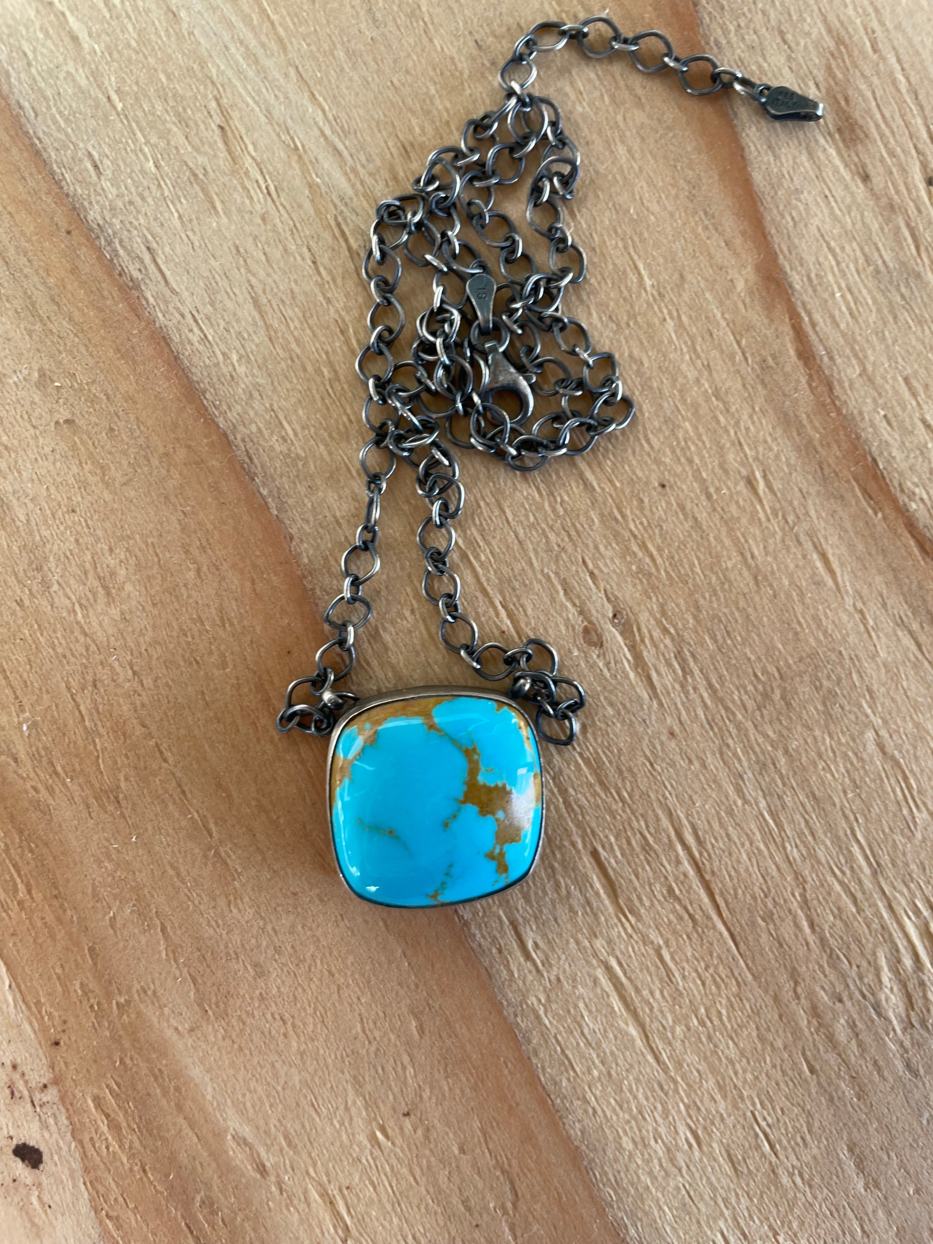 Small Turquoise Square Necklace