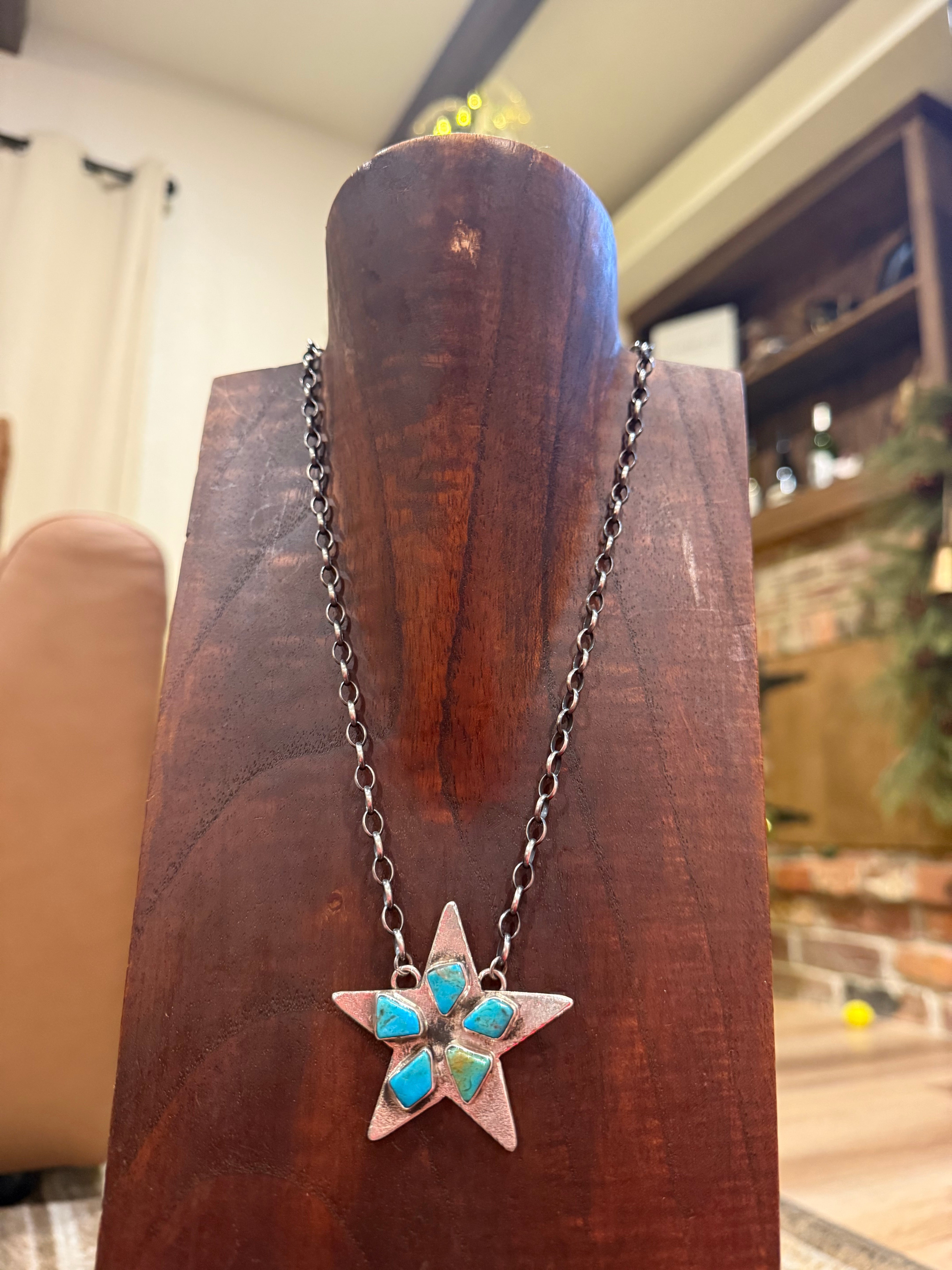 Kingman Turquoise Star Necklace