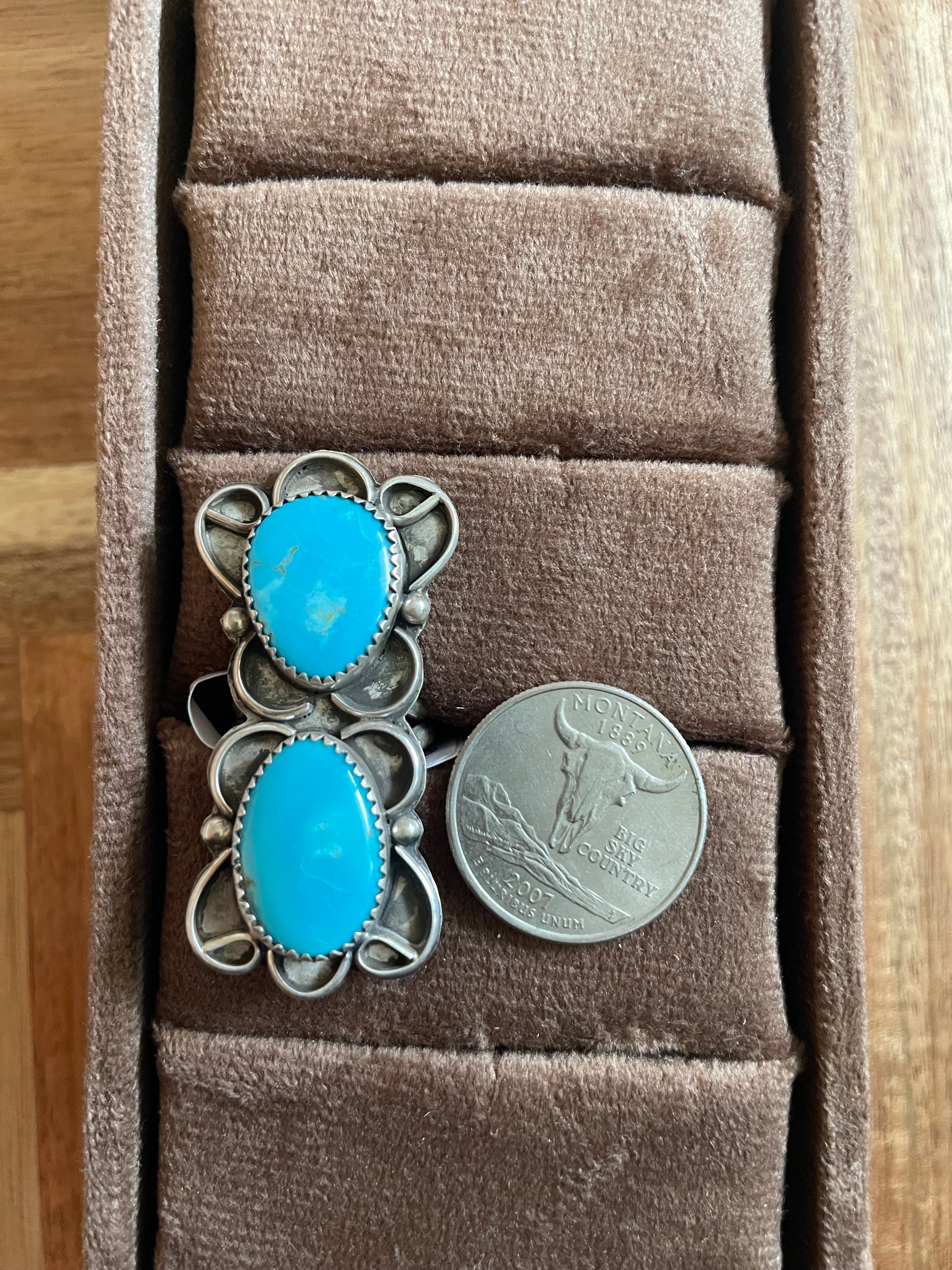 2 large turquoise stone ring