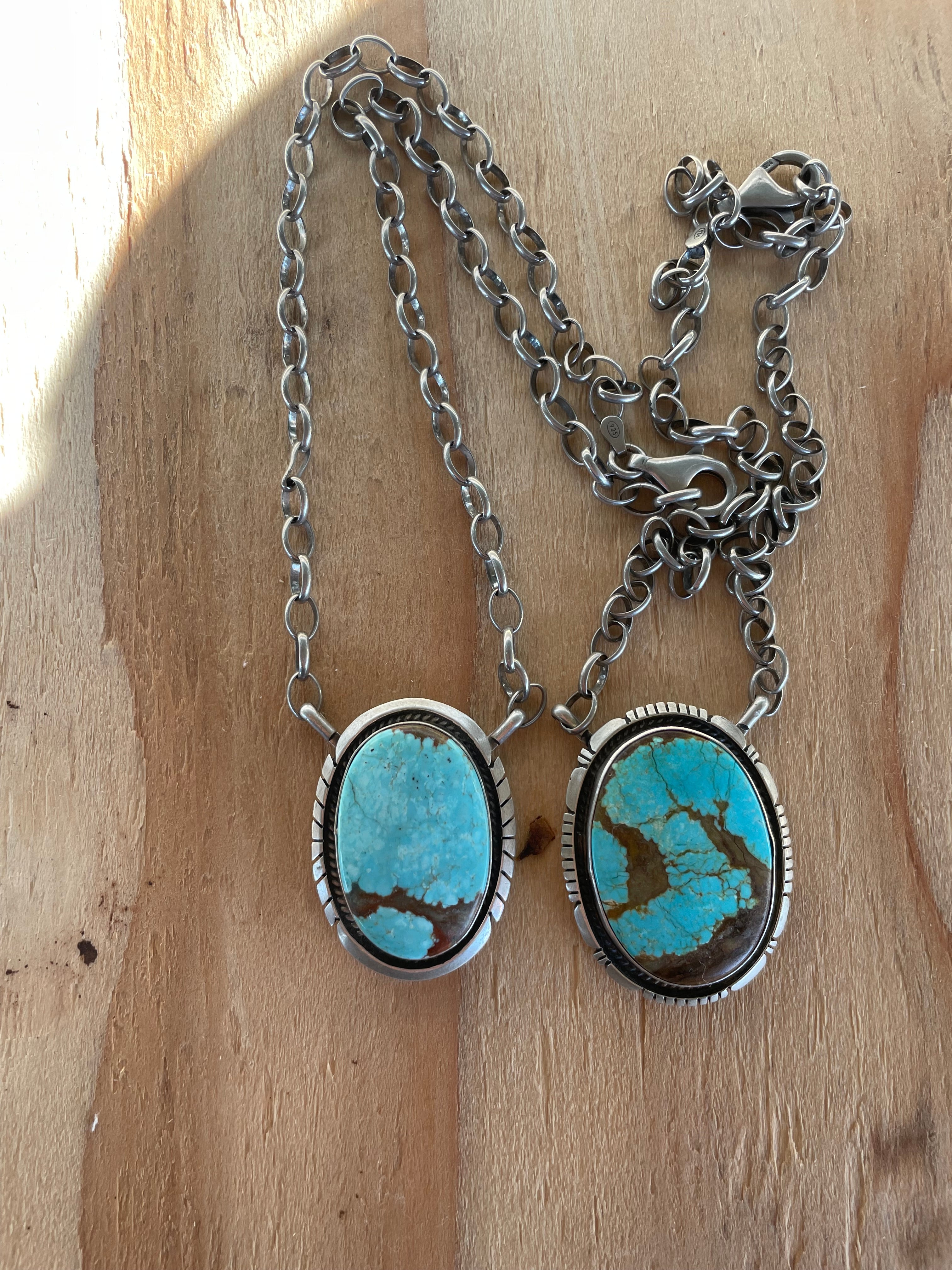 Turquoise Oval Chain Necklace