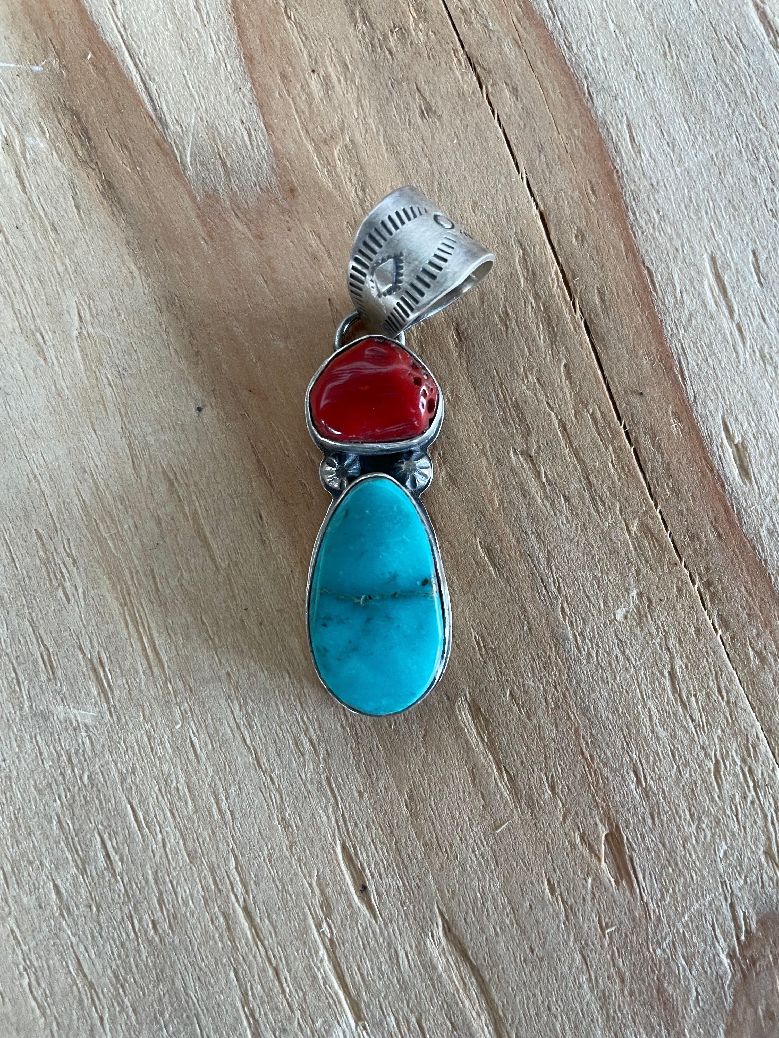 Coral & Turquoise pendant