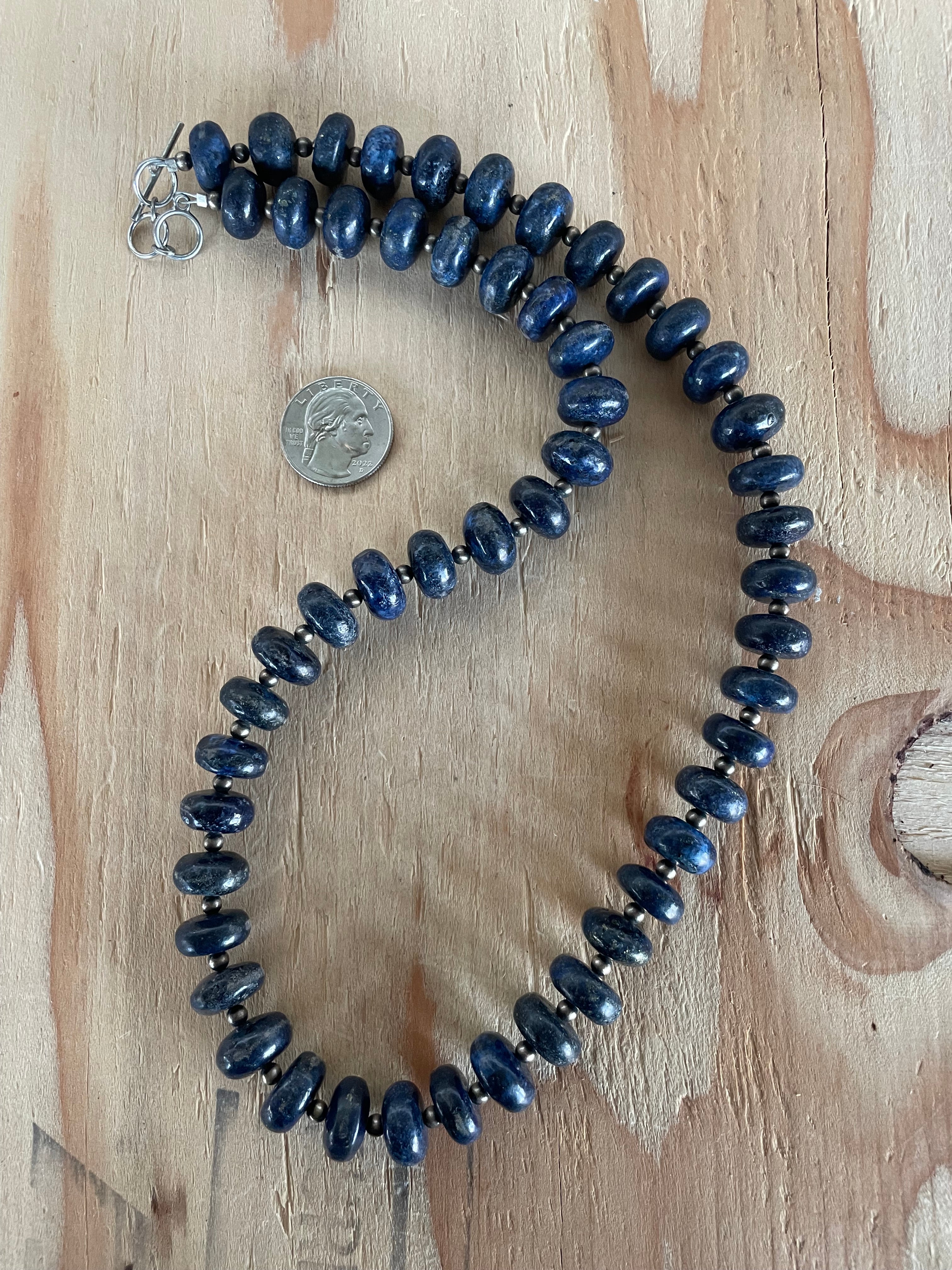 Lapis & 4mm Navajo Pearls Necklace