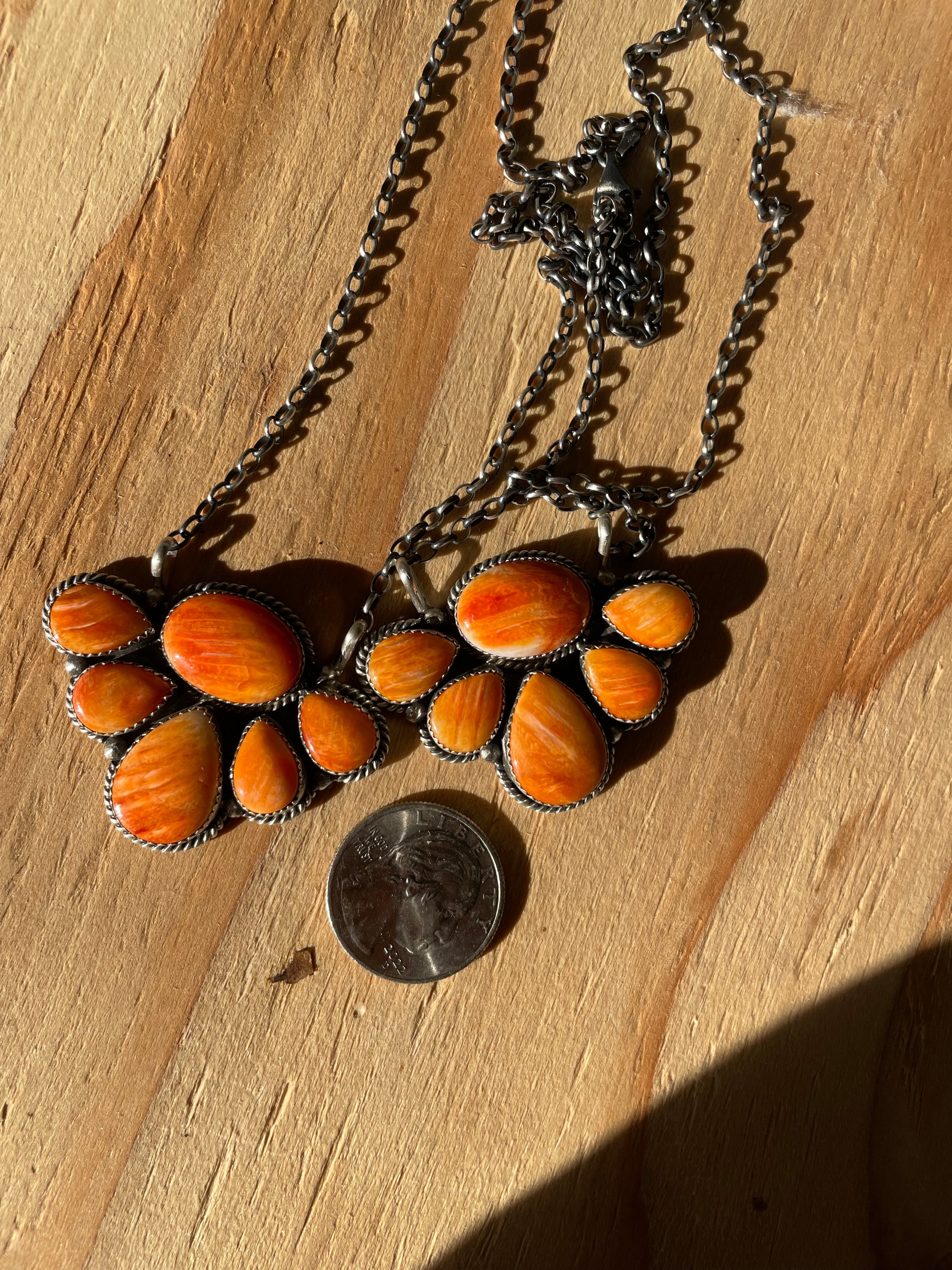 Spiny Oyster 6 Stone Necklace