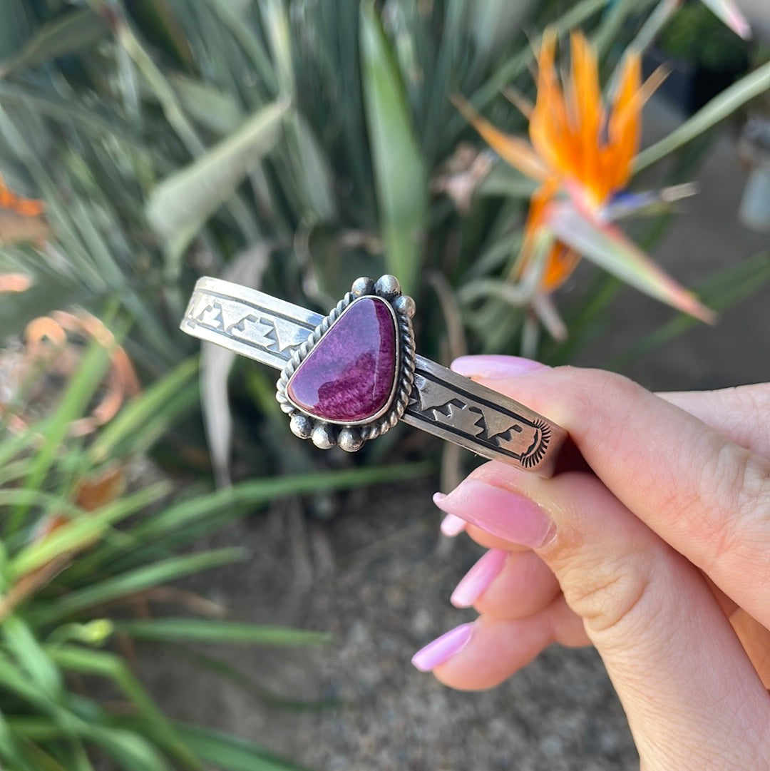 Purple Spiny Stamped Cuff