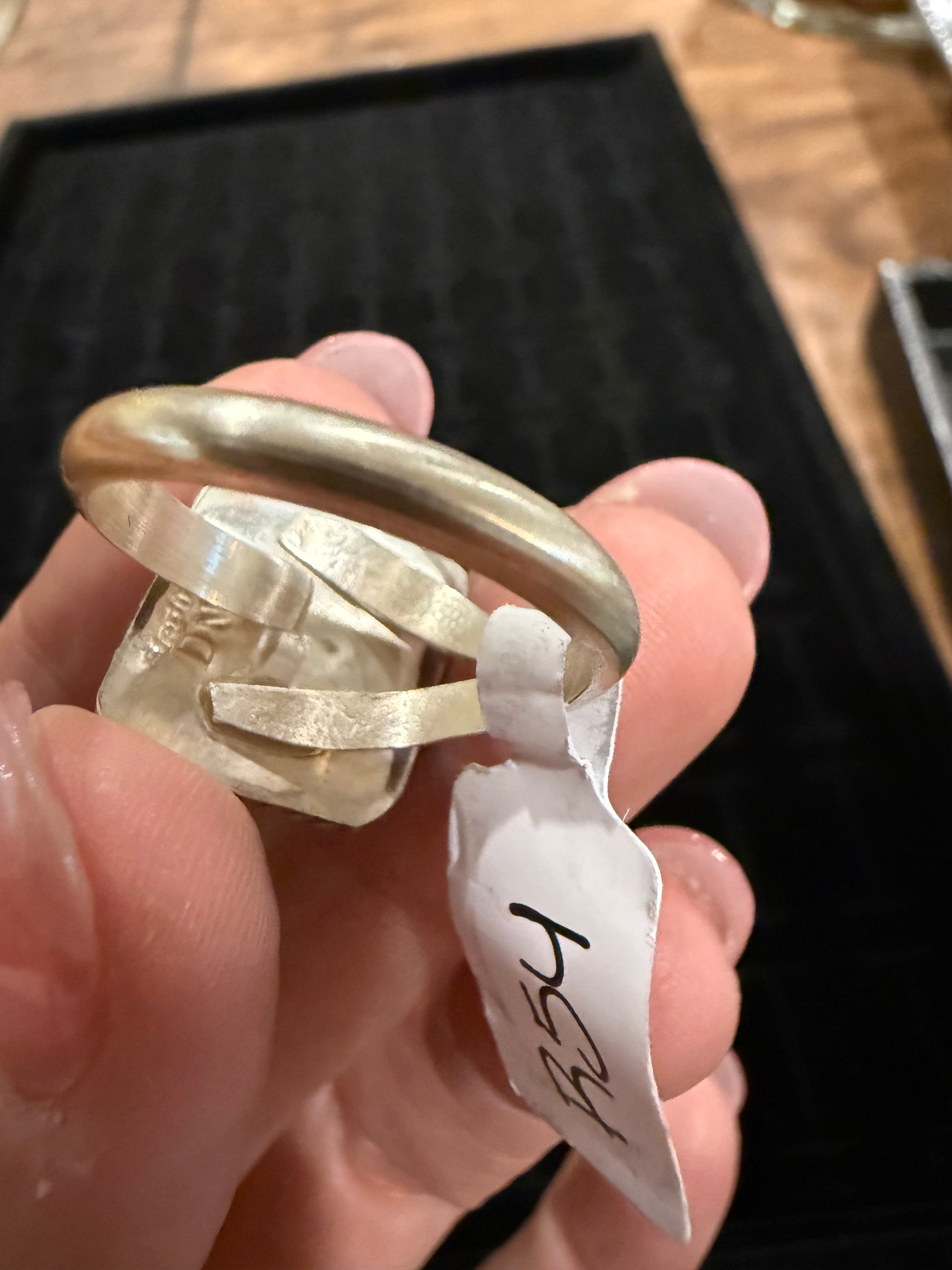 Square Stone Rings w/ Rope Design