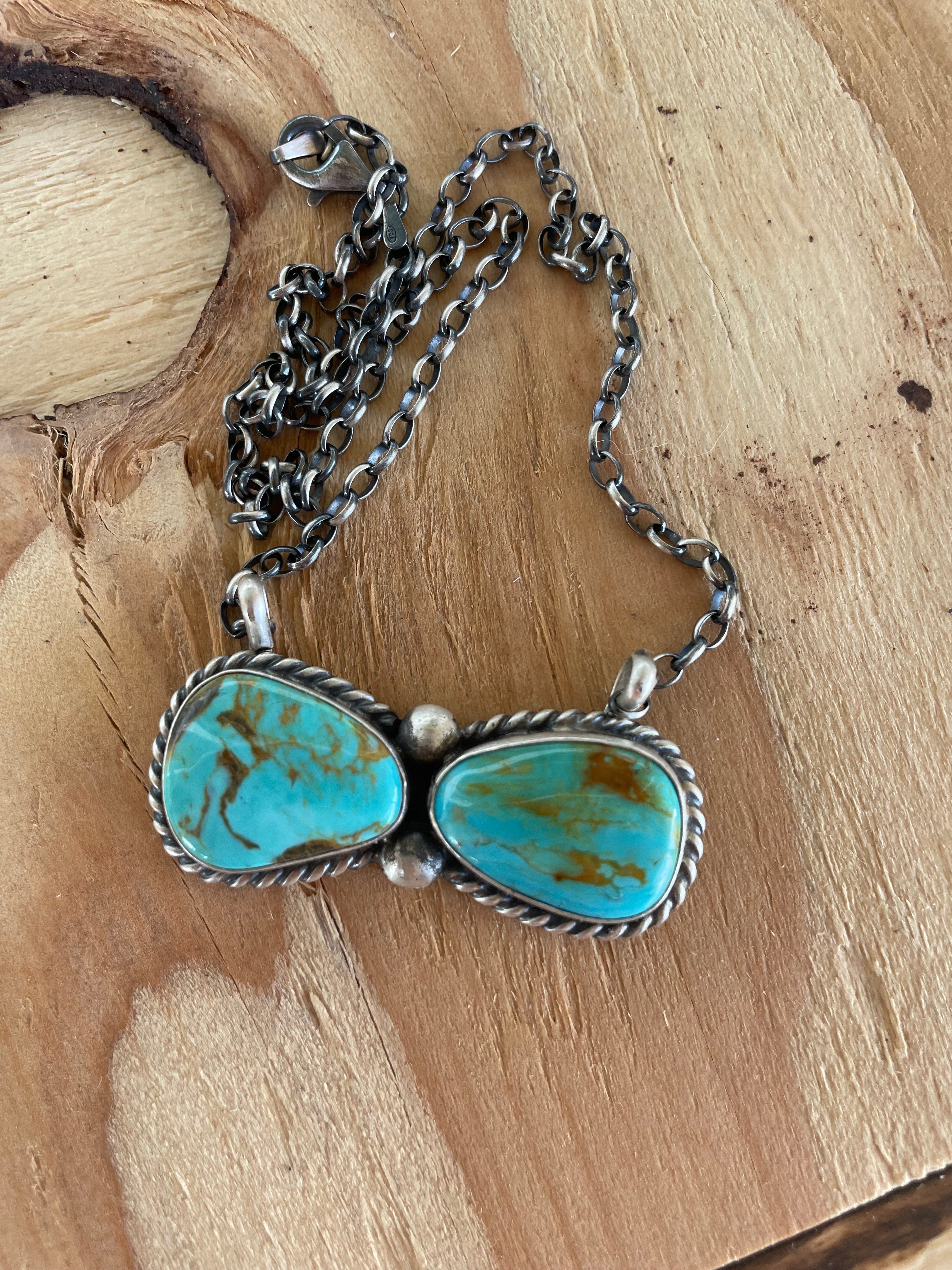 Turquoise Bowtie Necklace