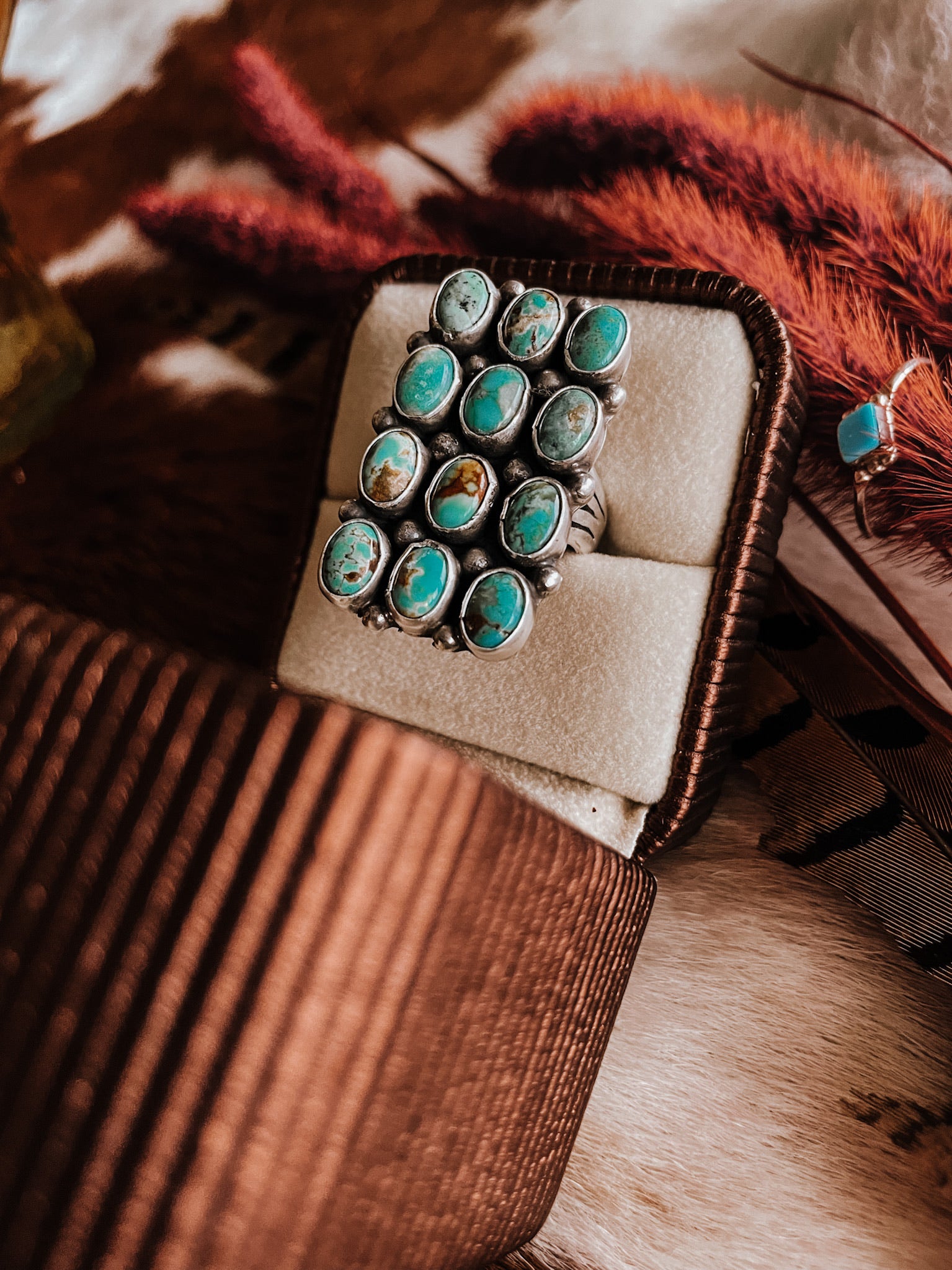 12 Stone Turquoise Ring