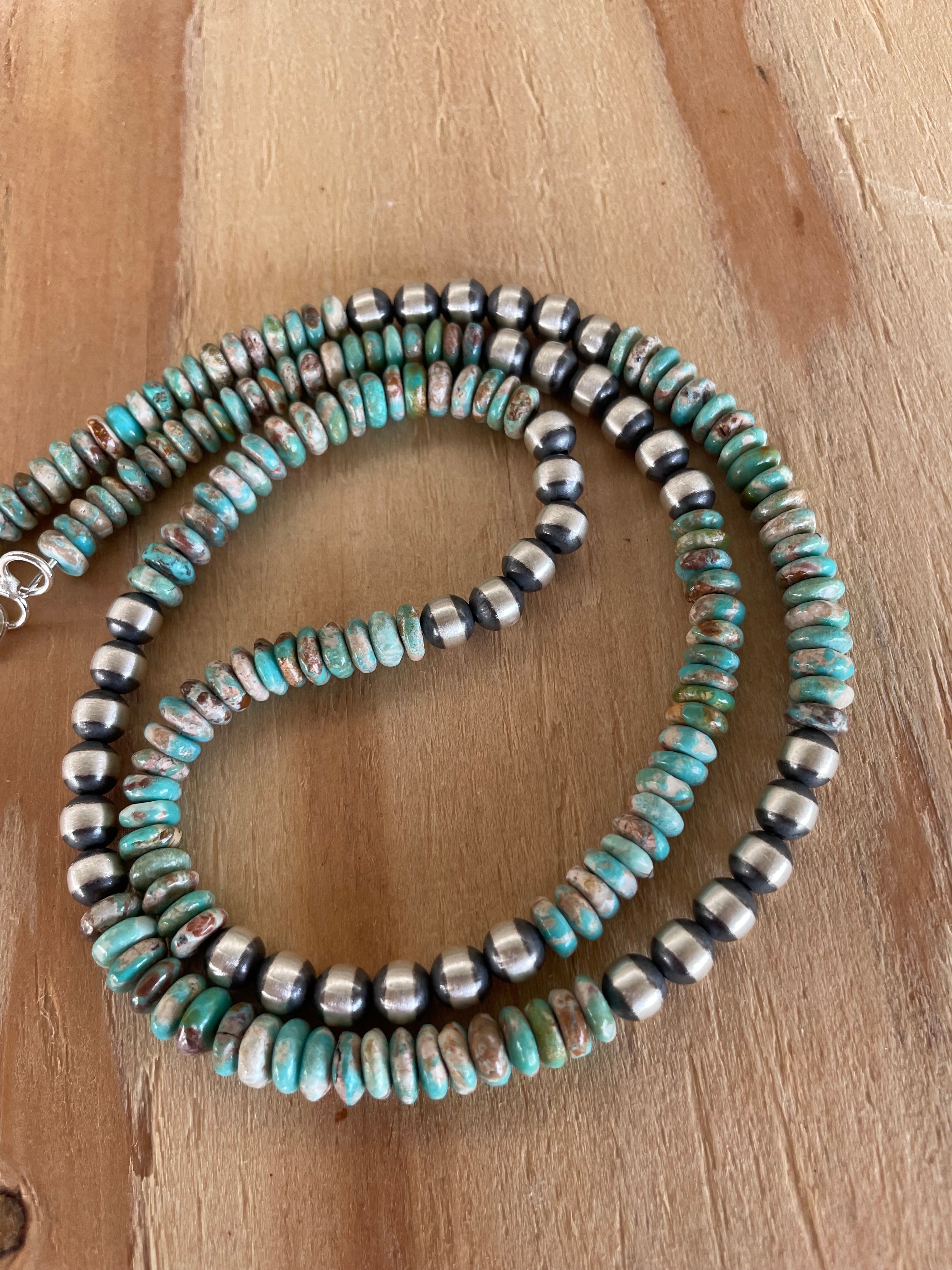 Turquoise Rondelle w/ Navajos Necklace