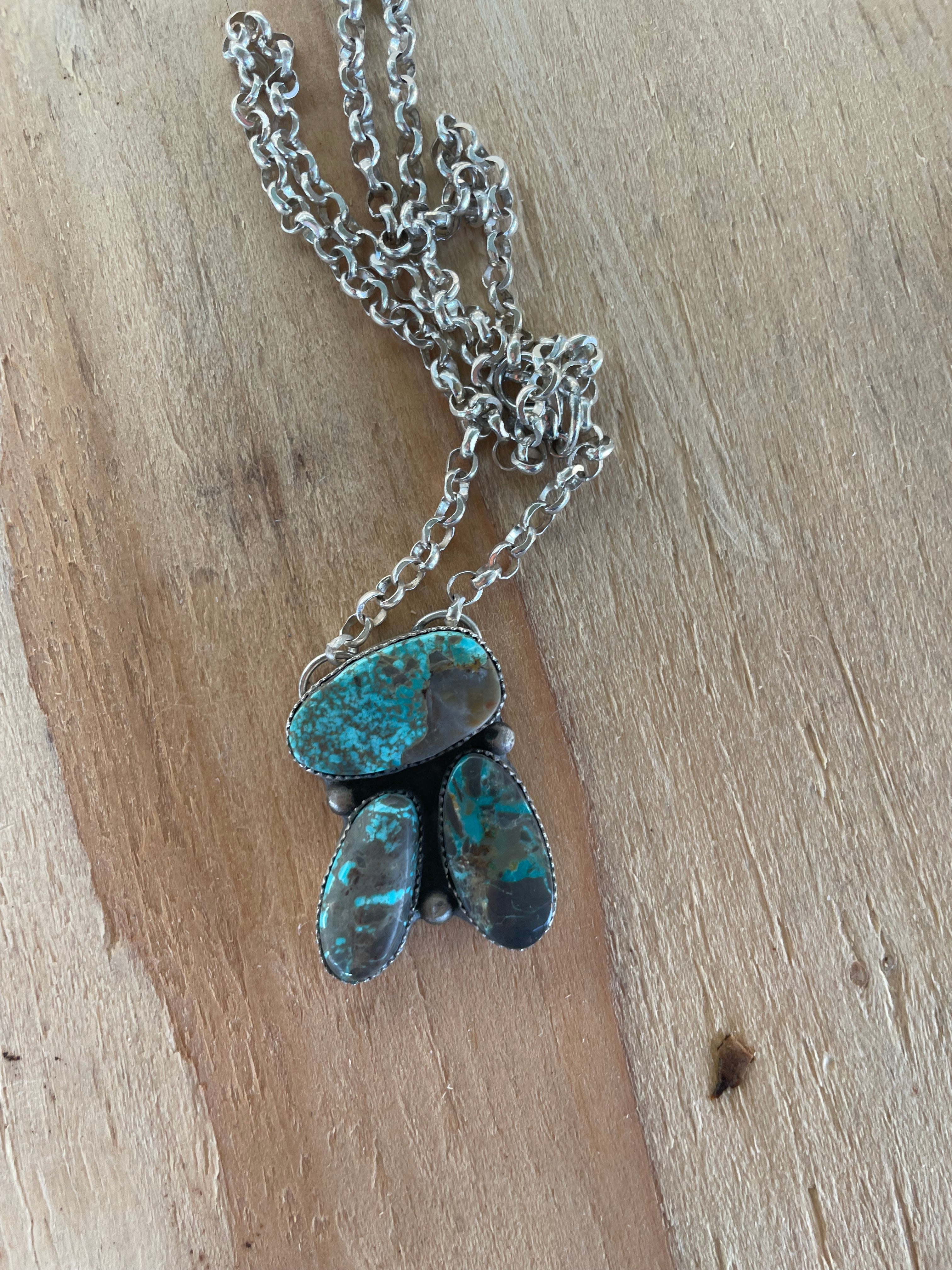 3 Stone Turquoise Necklace