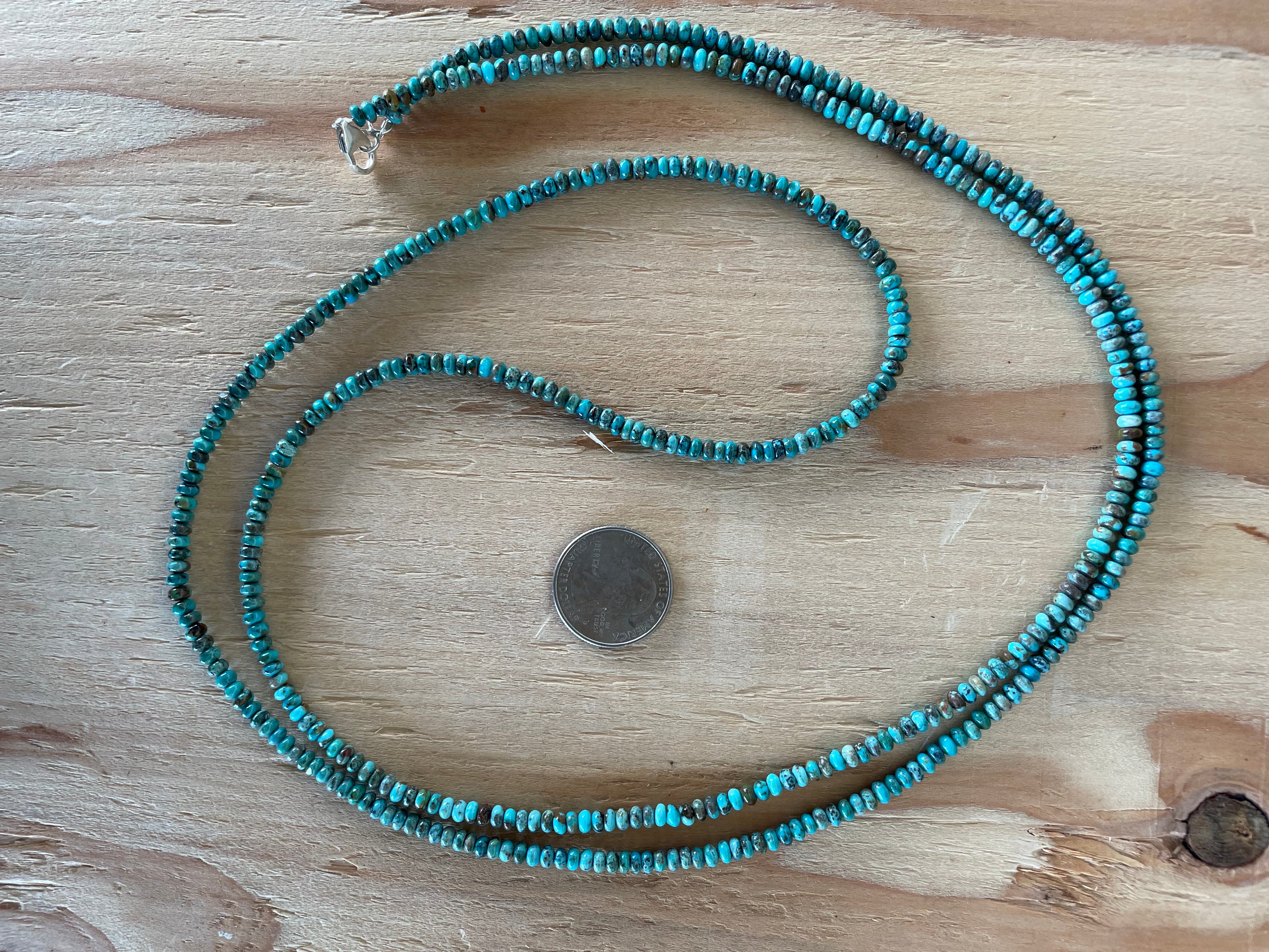Dark Turquoise Rondelle Necklace