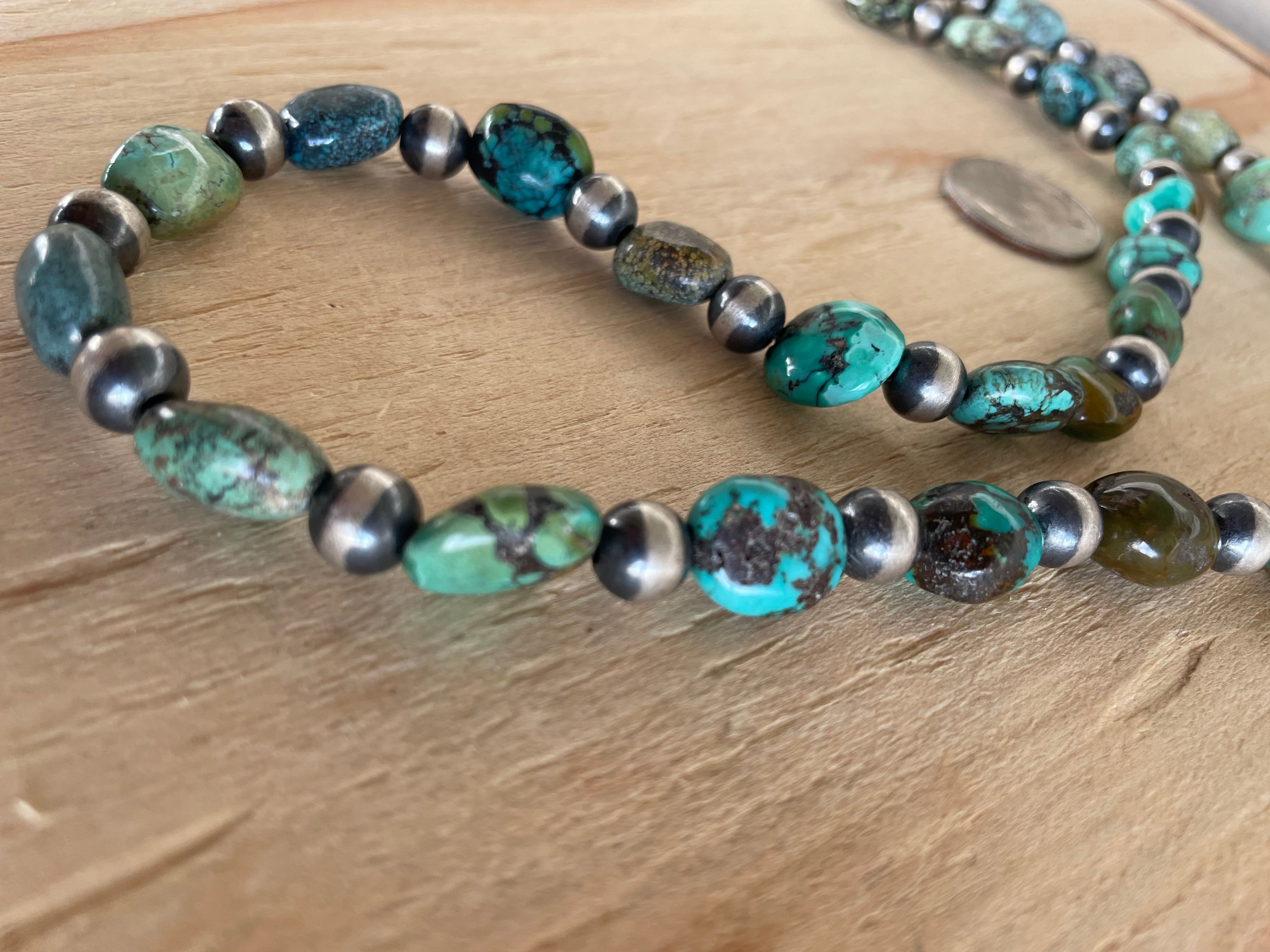 Turquoise Stones w/ Navajos Necklace