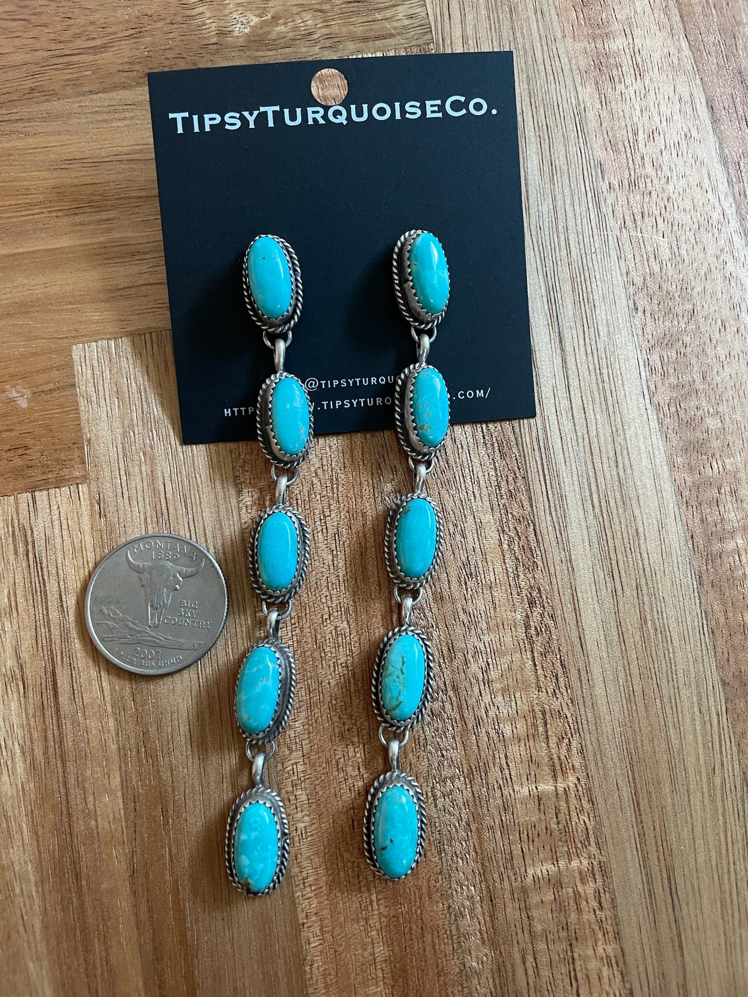 Kingman 5 Stone Drop Earrings