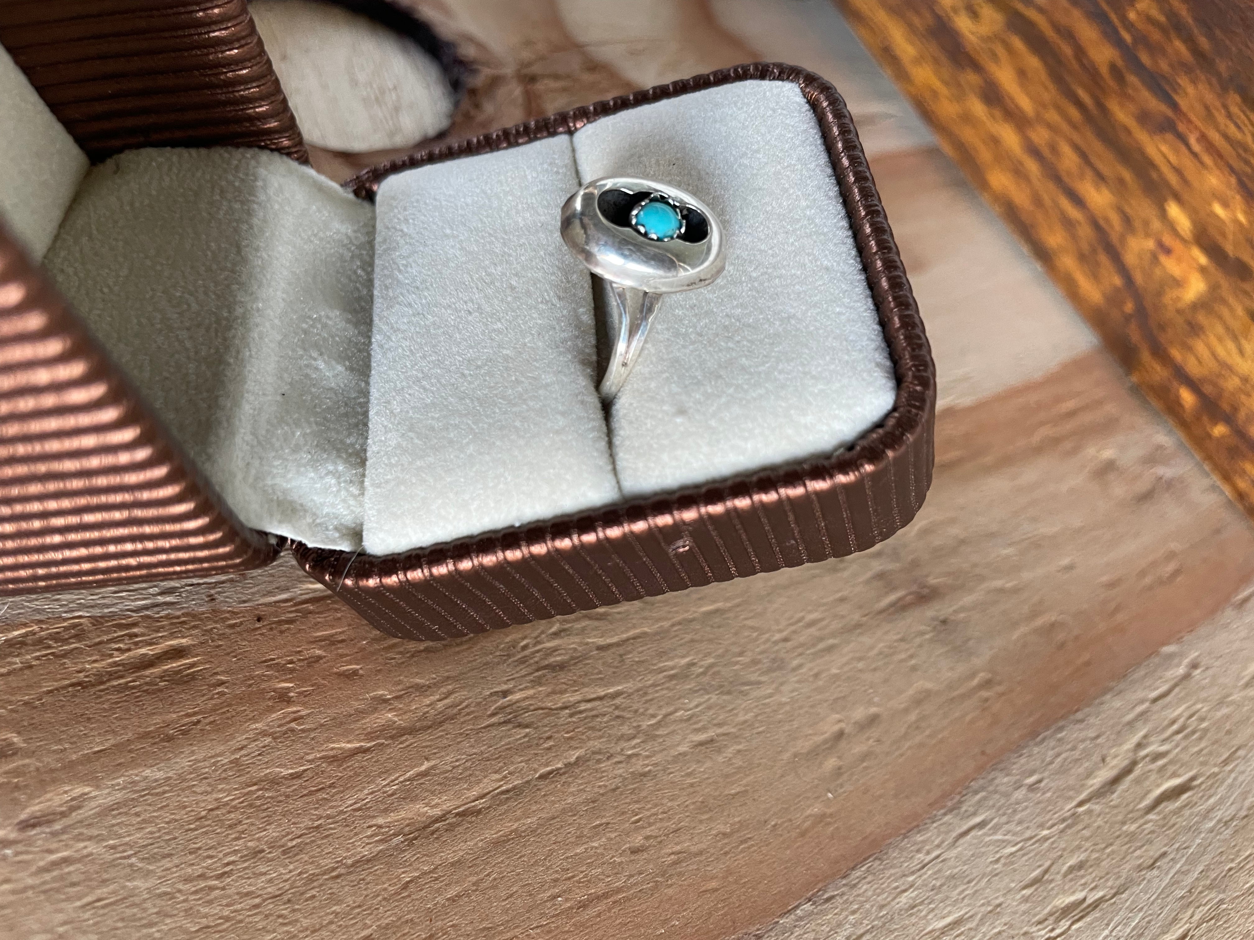 Turquoise Stone inside Silver Ring