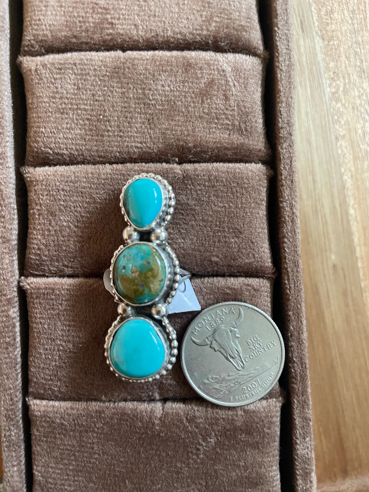 3 Stone Graduated Turquoise Ring