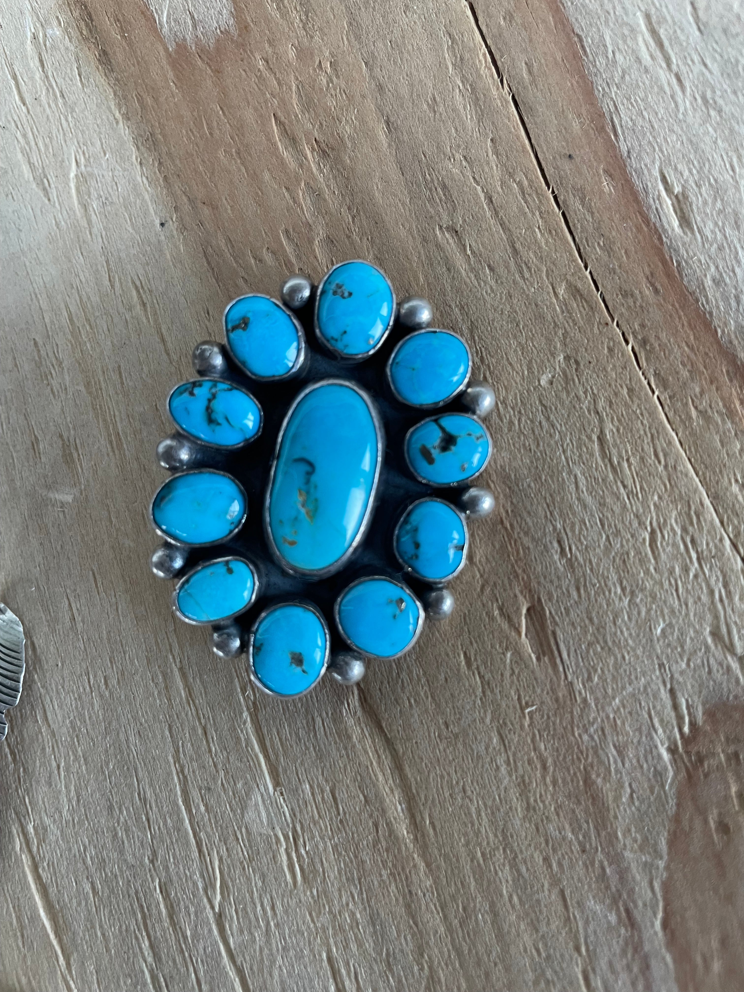 Kingman Turquoise Cluster Pendant