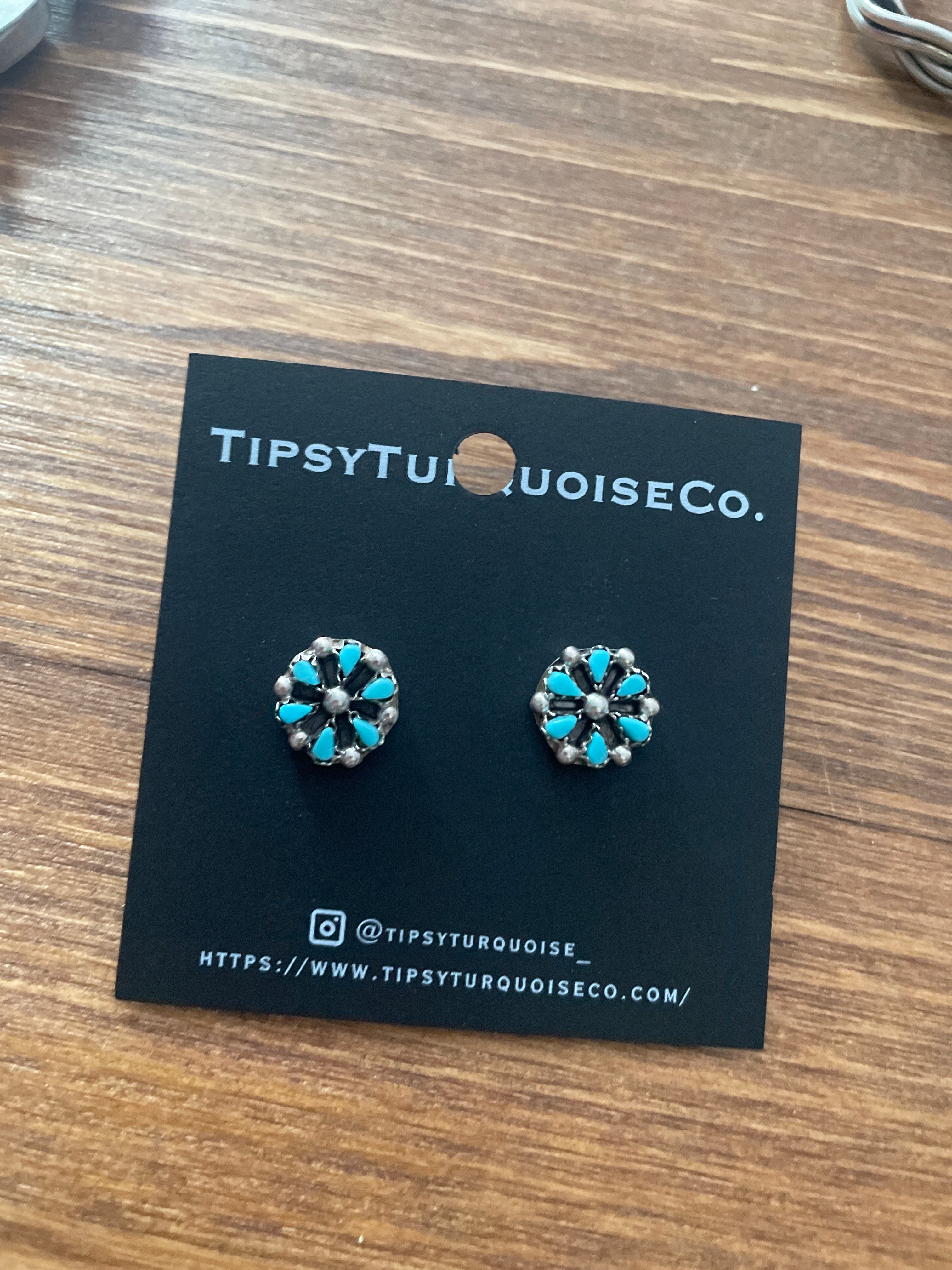 Small Turquoise Cluster Earrings