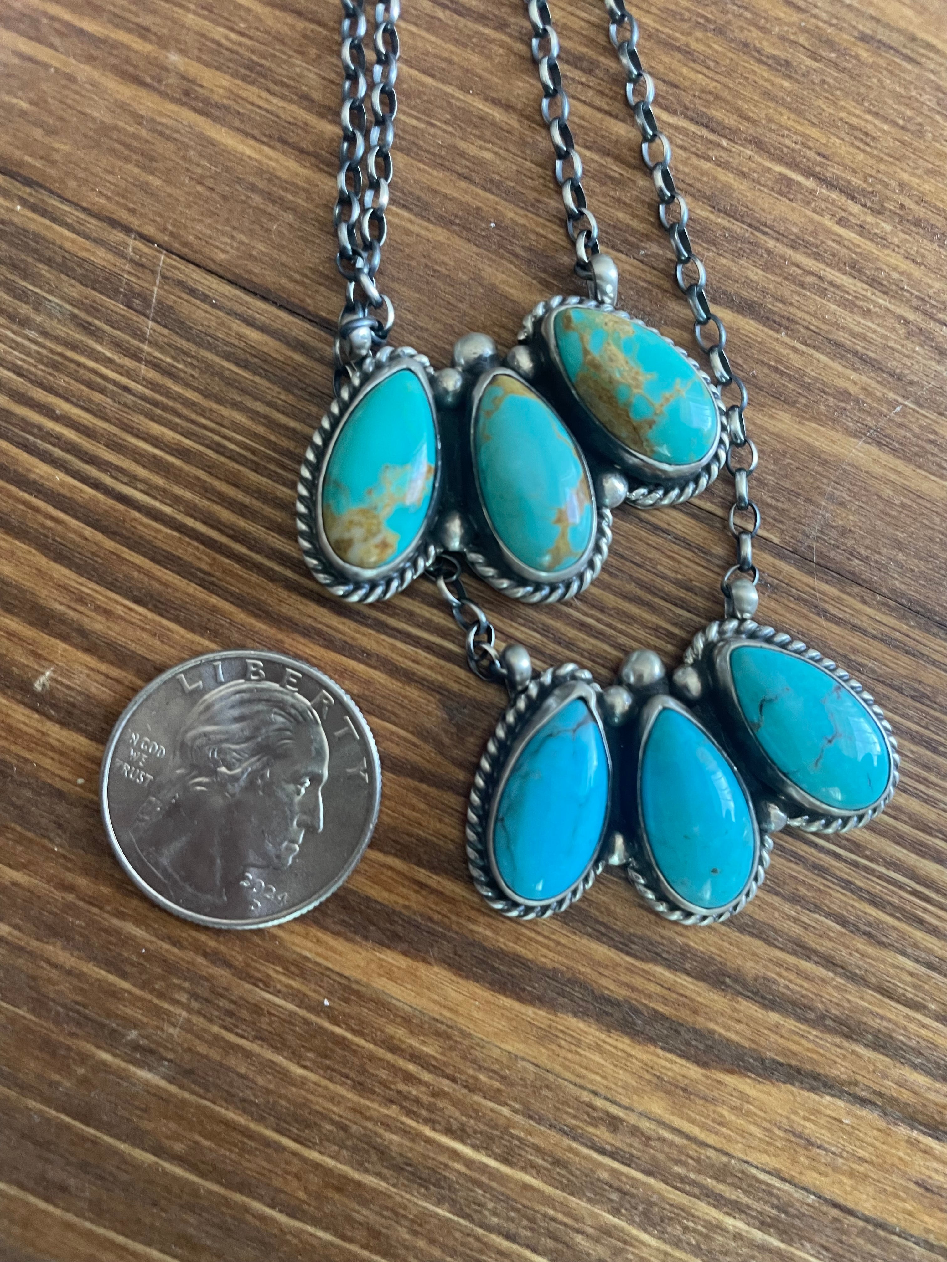 Three Stone Turquoise Necklace